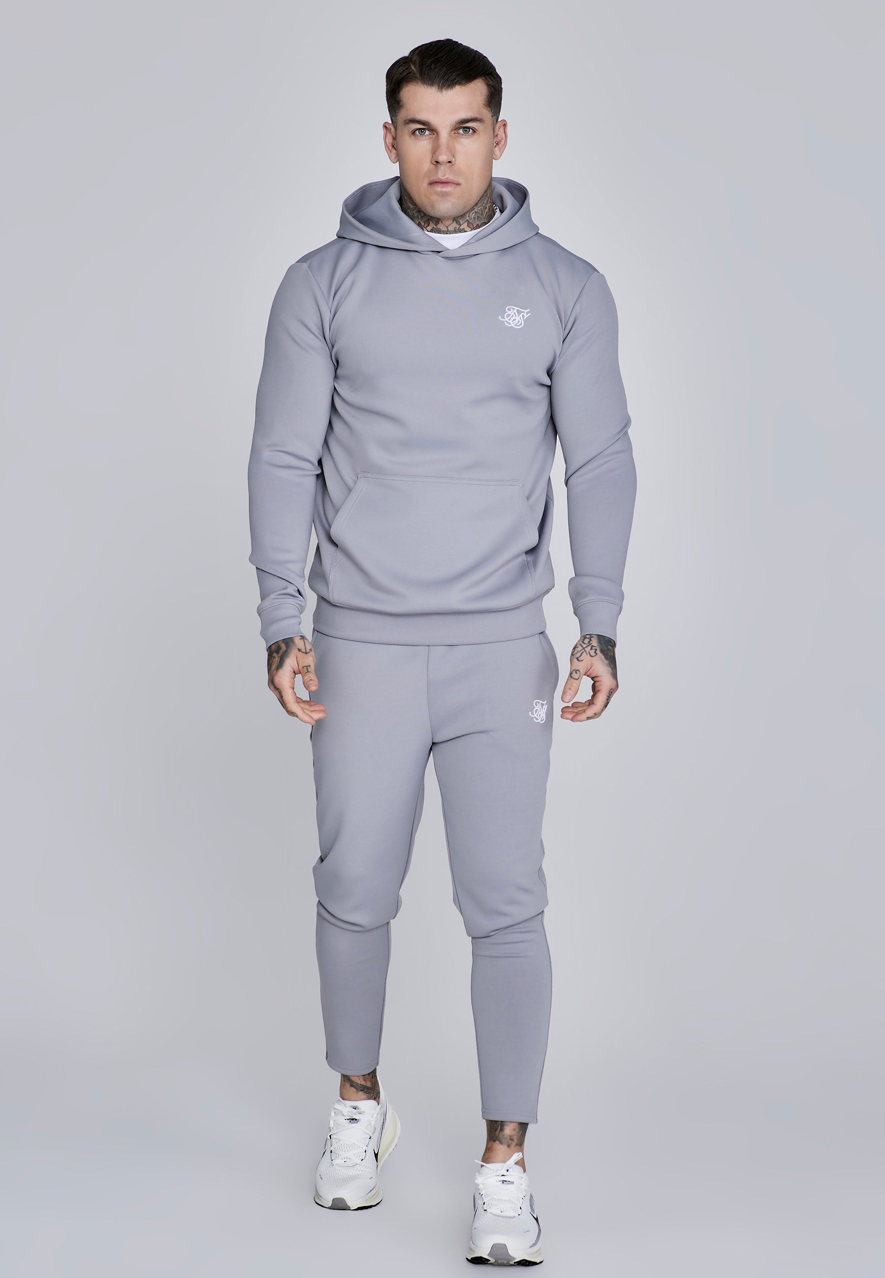 Essentials Poly Hoodie in Grey Kapuzenpullover SikSilk