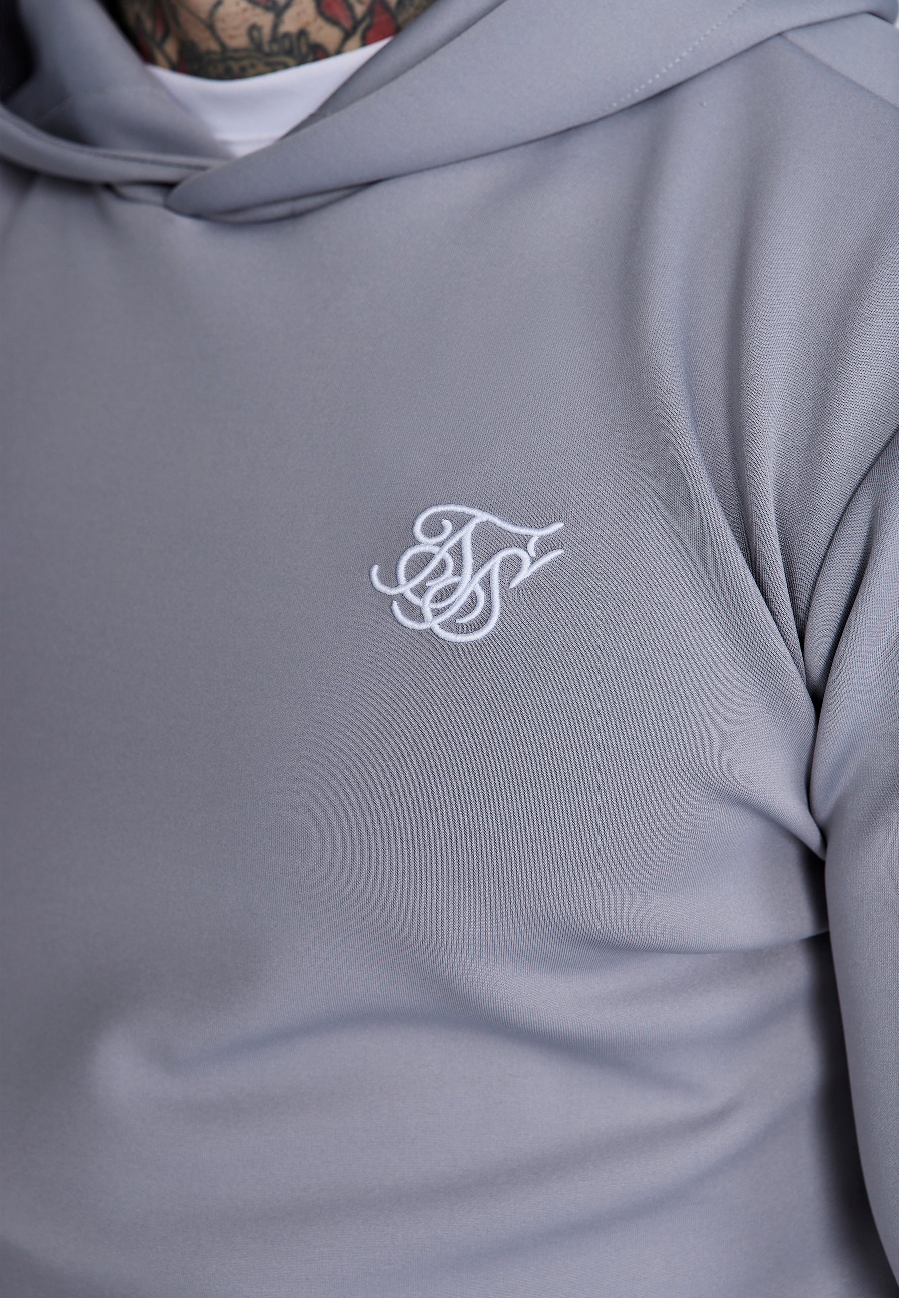Essentials Poly Hoodie in Grey Kapuzenpullover SikSilk