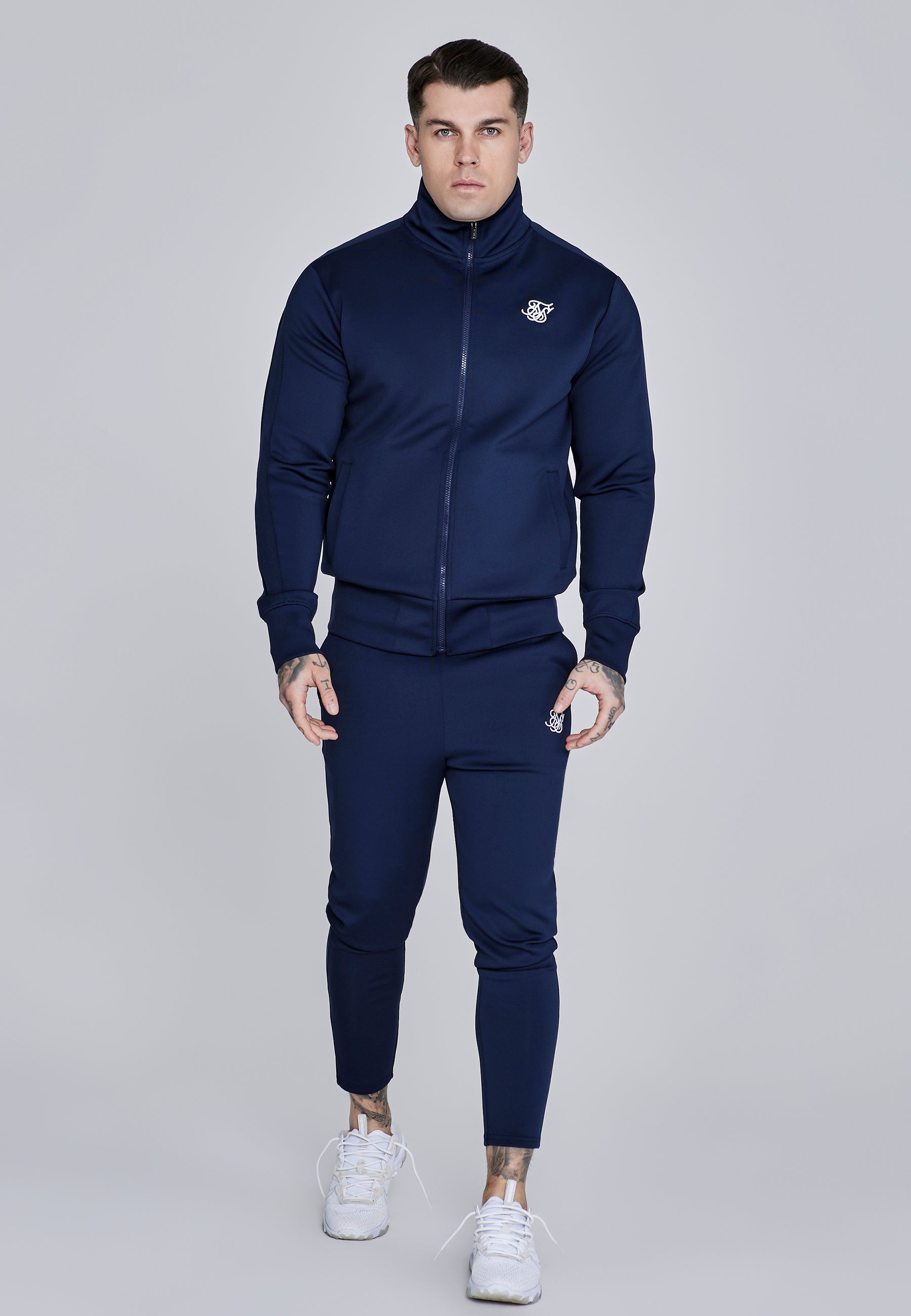 Essentials Poly Joggers in Navy Hosen SikSilk