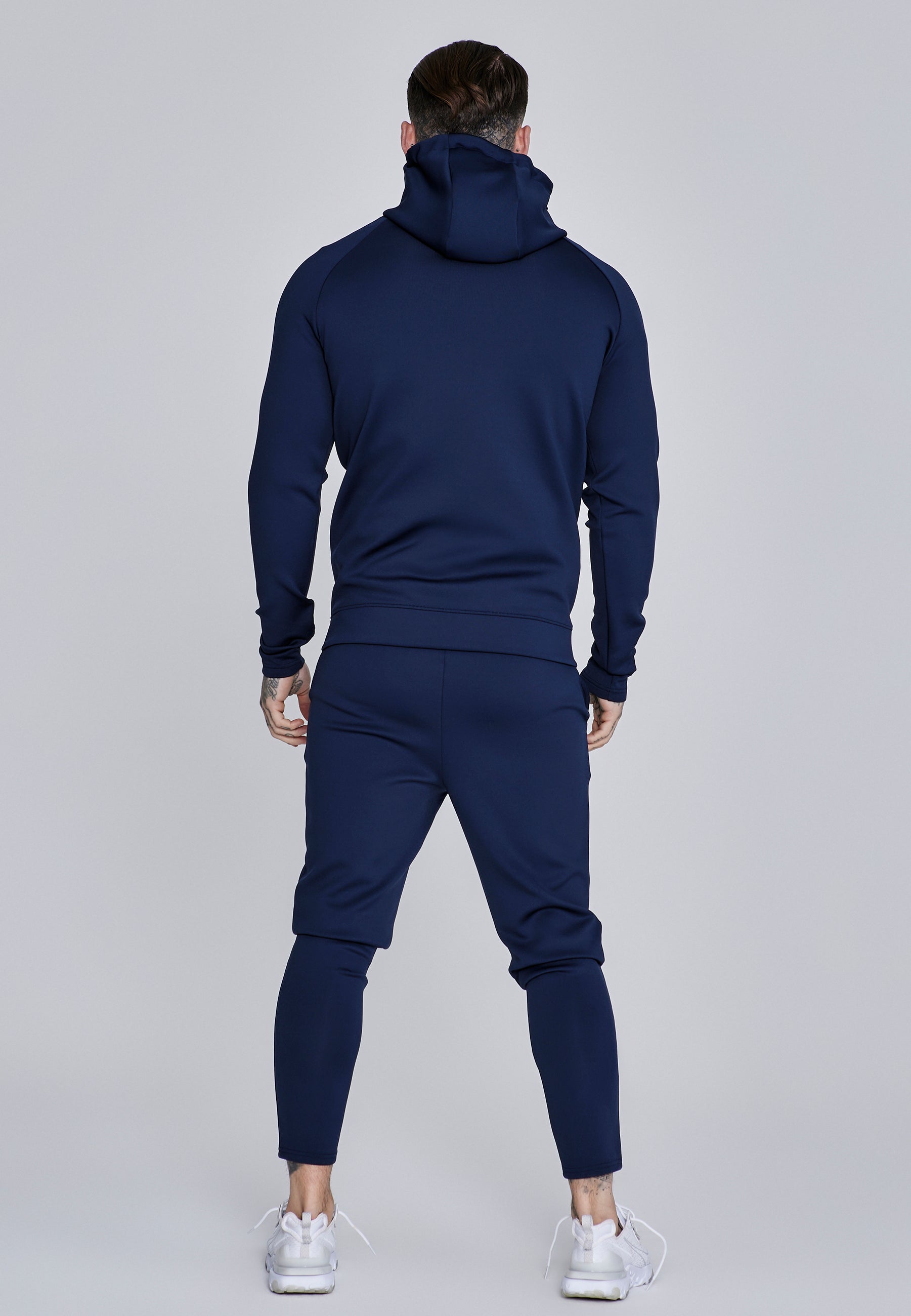 Essentials Poly FullZip Hoodie in Navy Sweatjacken SikSilk