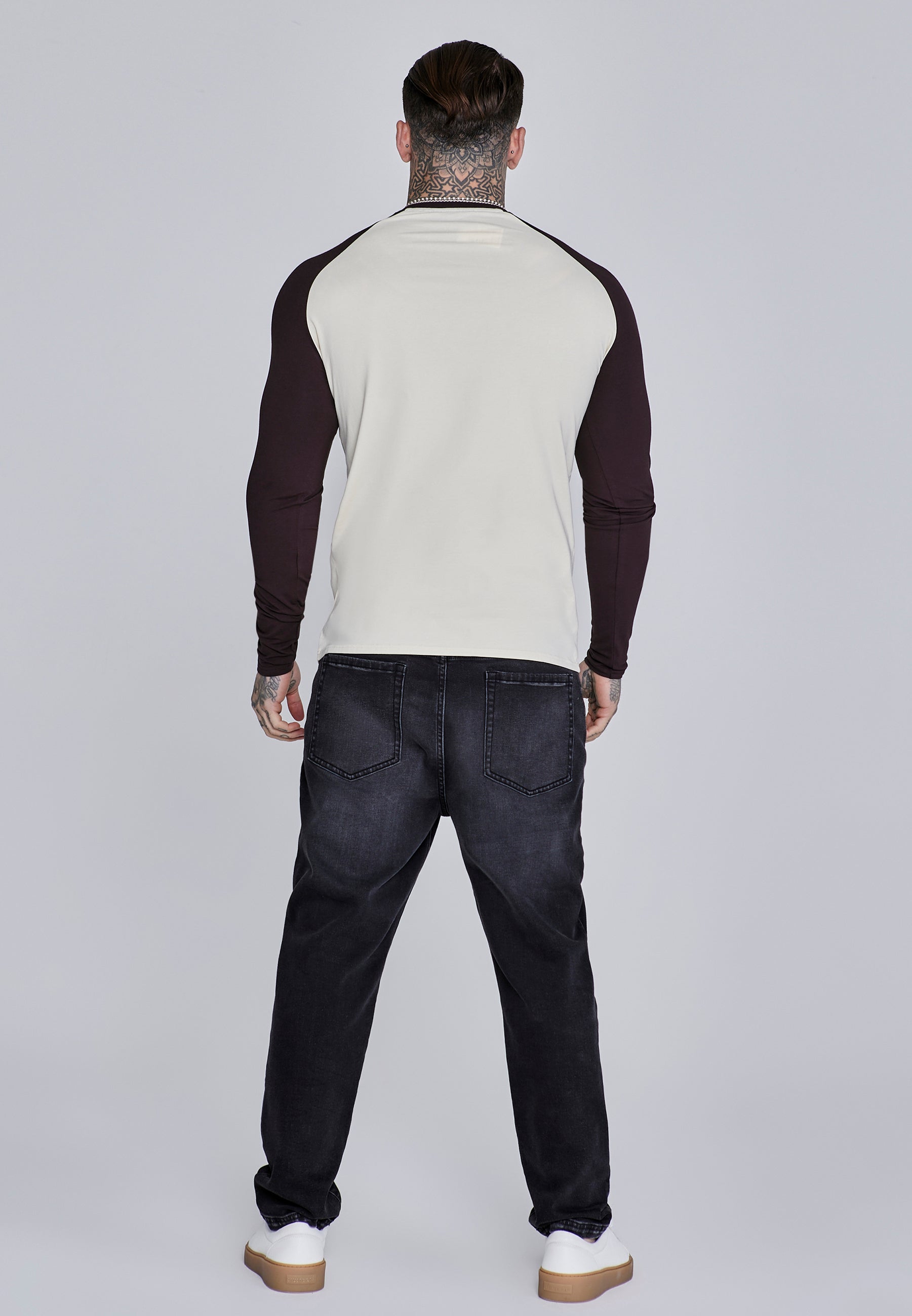 Muscle Fit T-Shirt in Ecru, Brown T-Shirts SikSilk