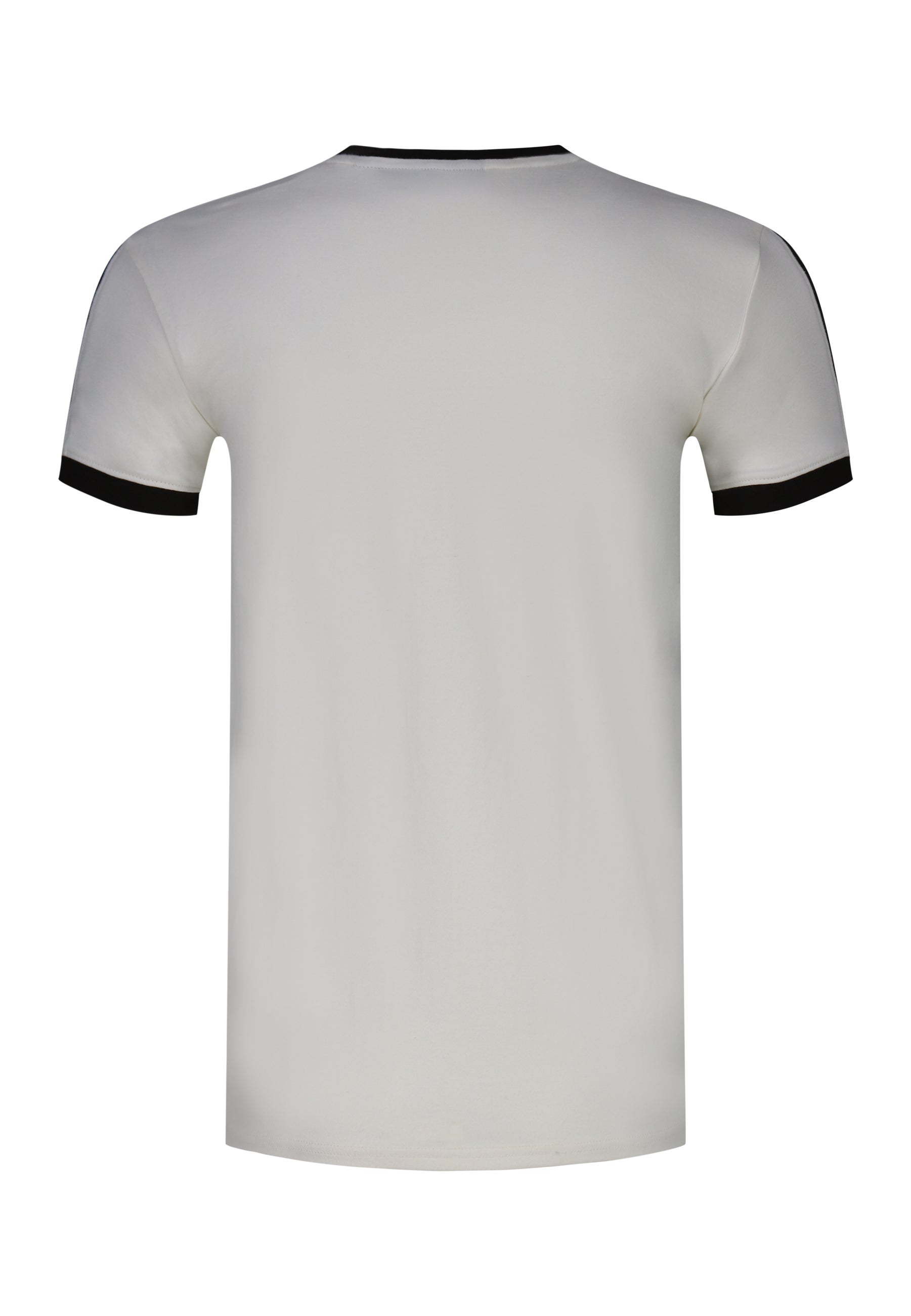 Stripe Ringer T-Shirt in Ecru-Brown T-Shirts SikSilk