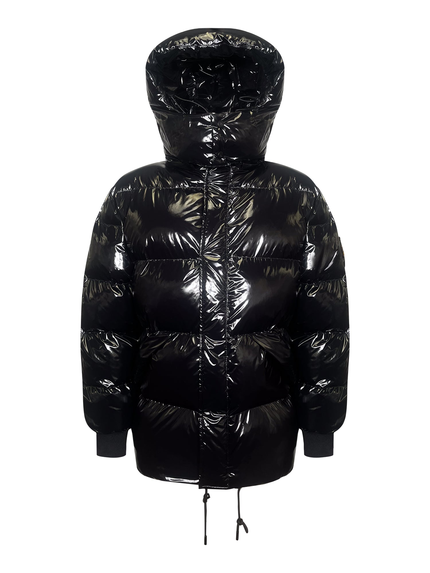 High Shine Puffer Jacket in Black