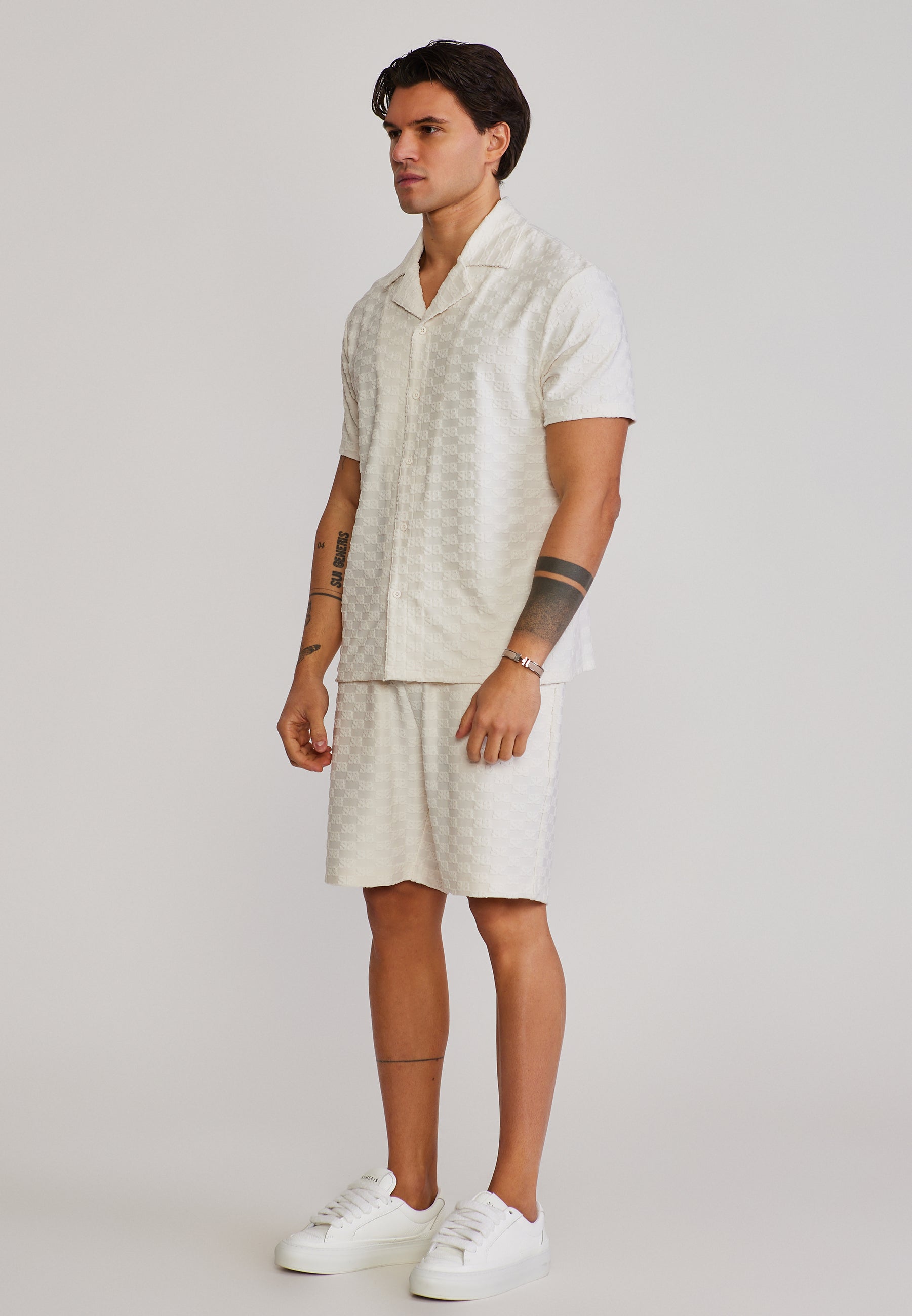 Towelling Shirt in Ecru Hemden SikSilk