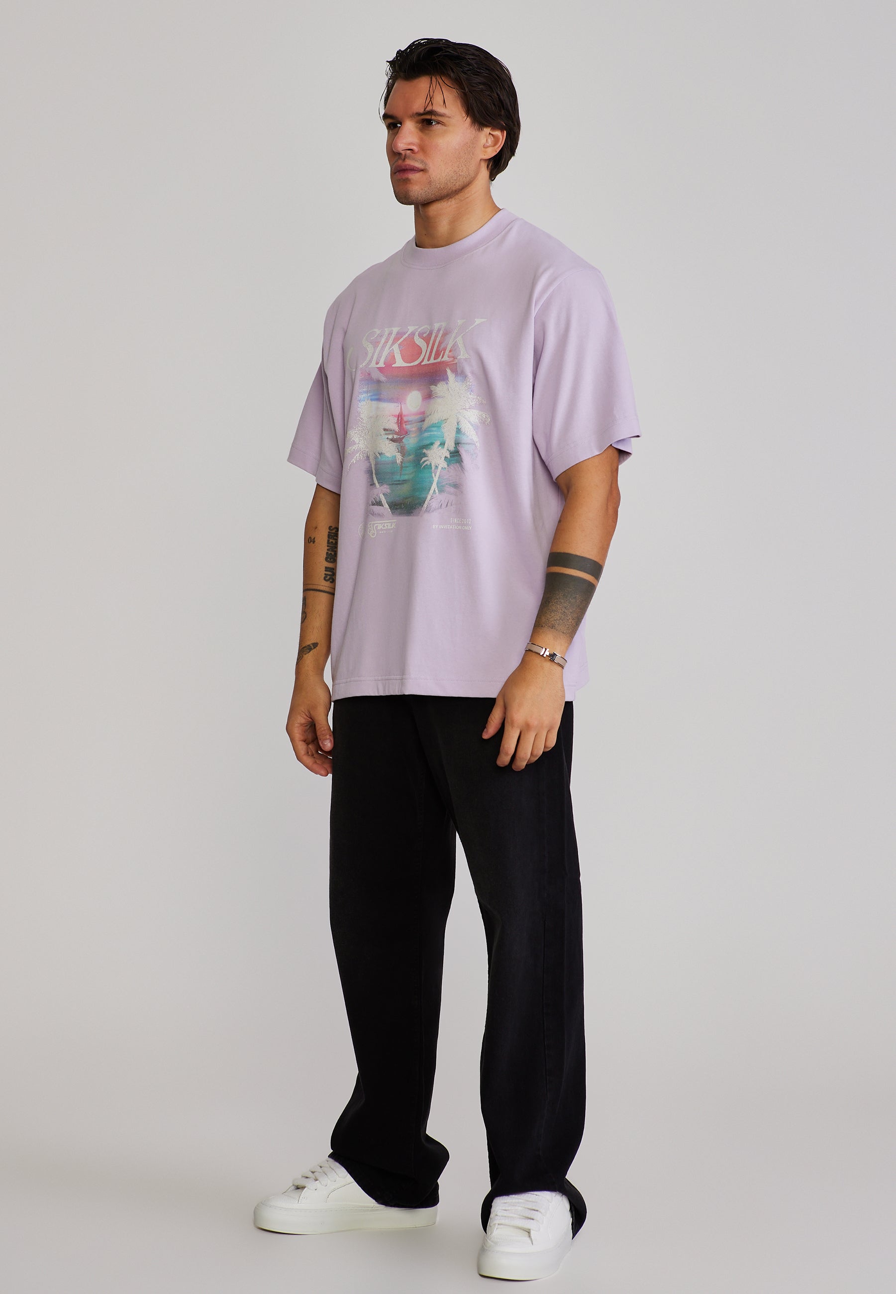 Graphic T-Shirt in Purple T-Shirts SikSilk