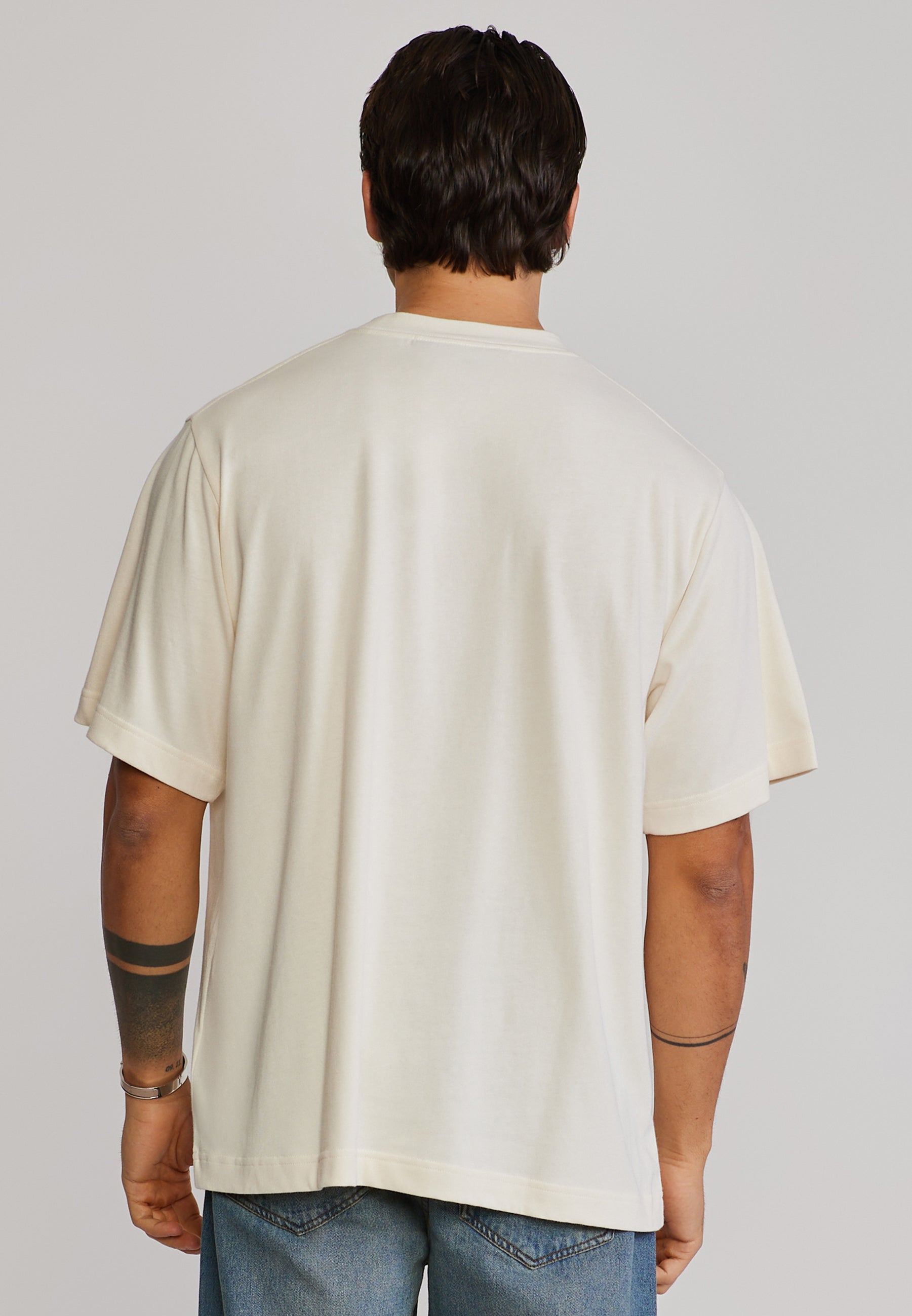Graphic T-Shirt in Ecru T-Shirts SikSilk