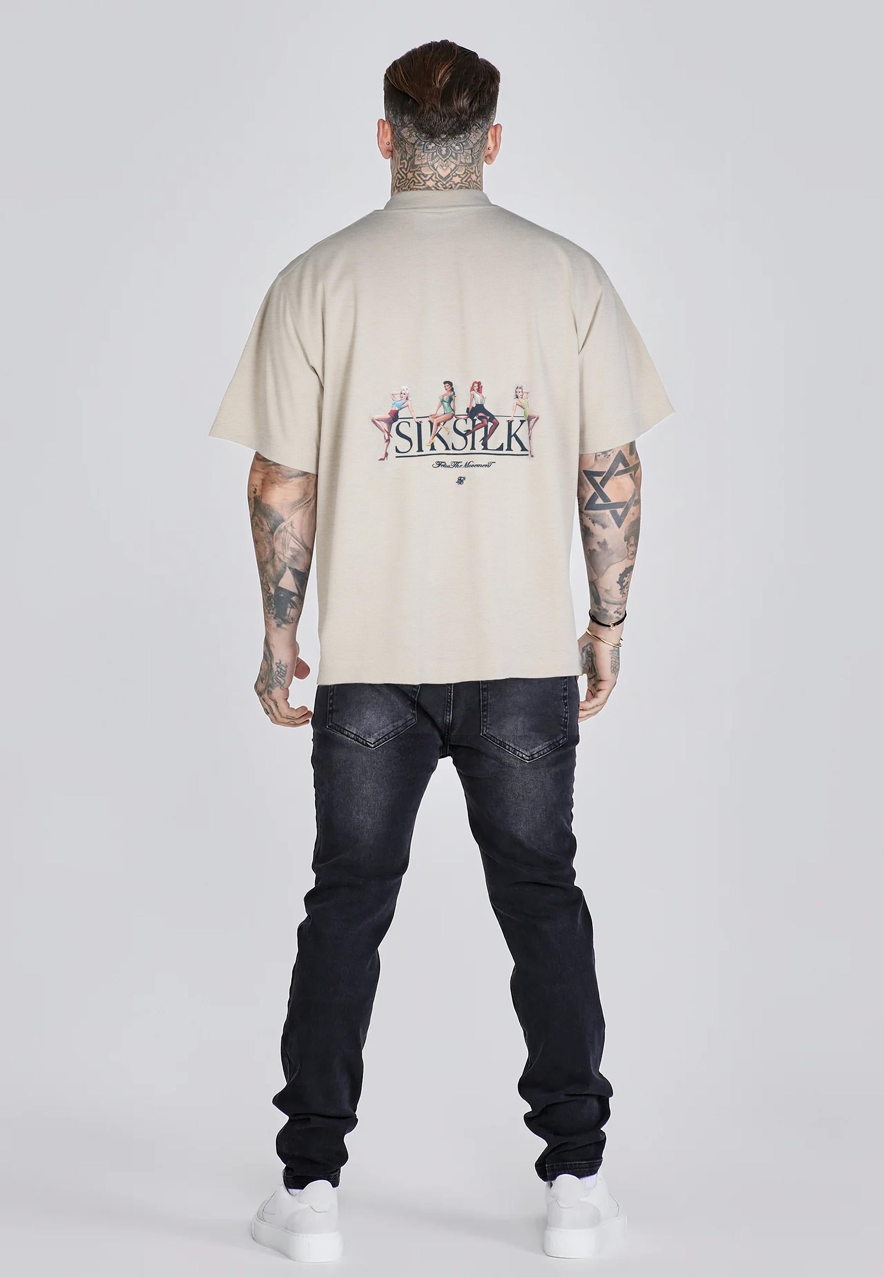 Graphic T-Shirt in Ecru T-Shirts SikSilk