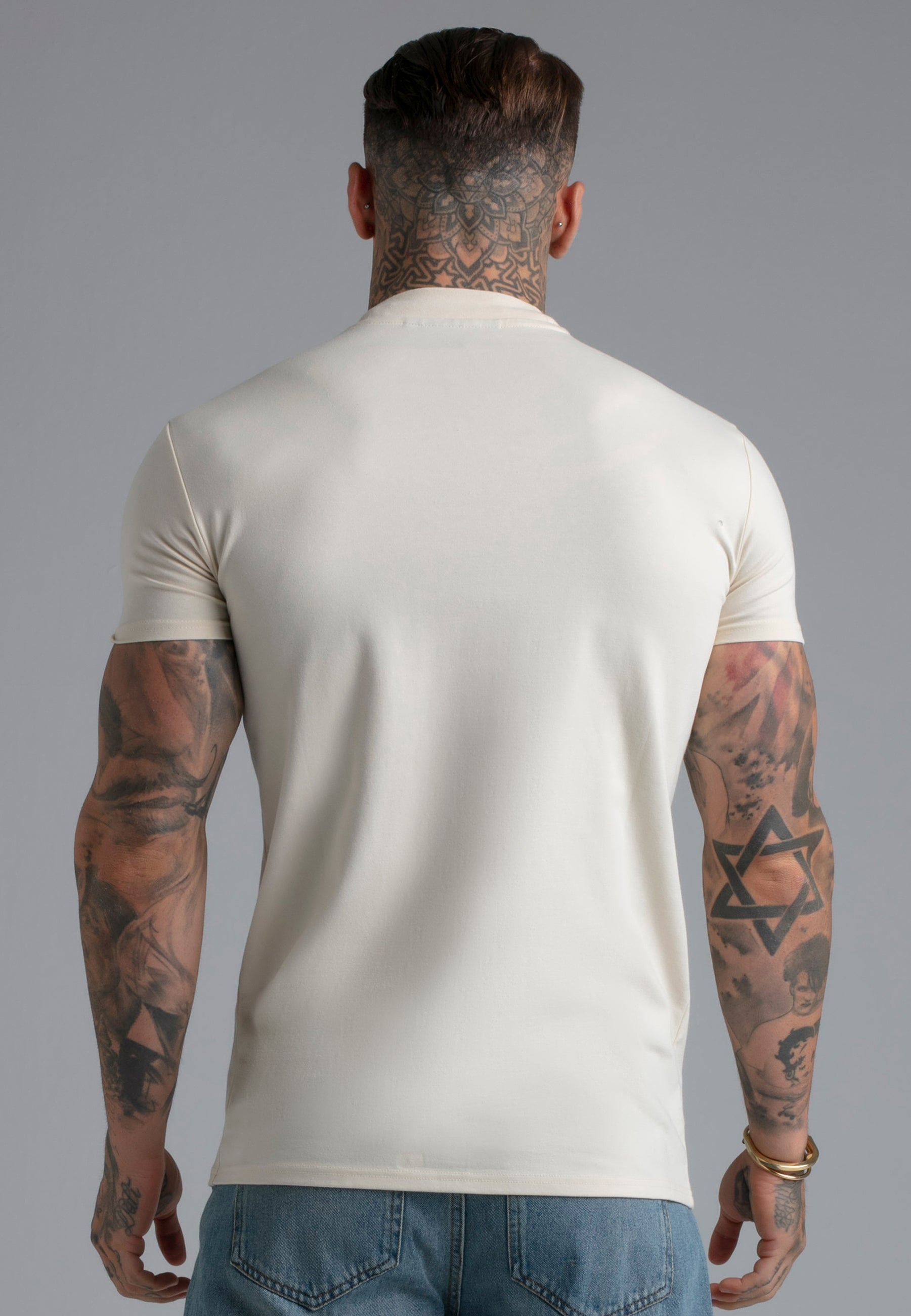 Muscle Fit T-Shirt in Ecru T-Shirts SikSilk