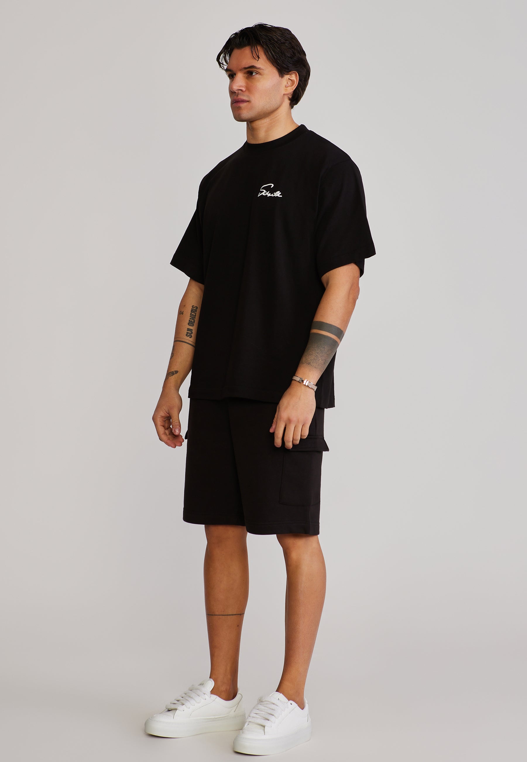 Essentials Cargo Shorts in Black Shorts SikSilk
