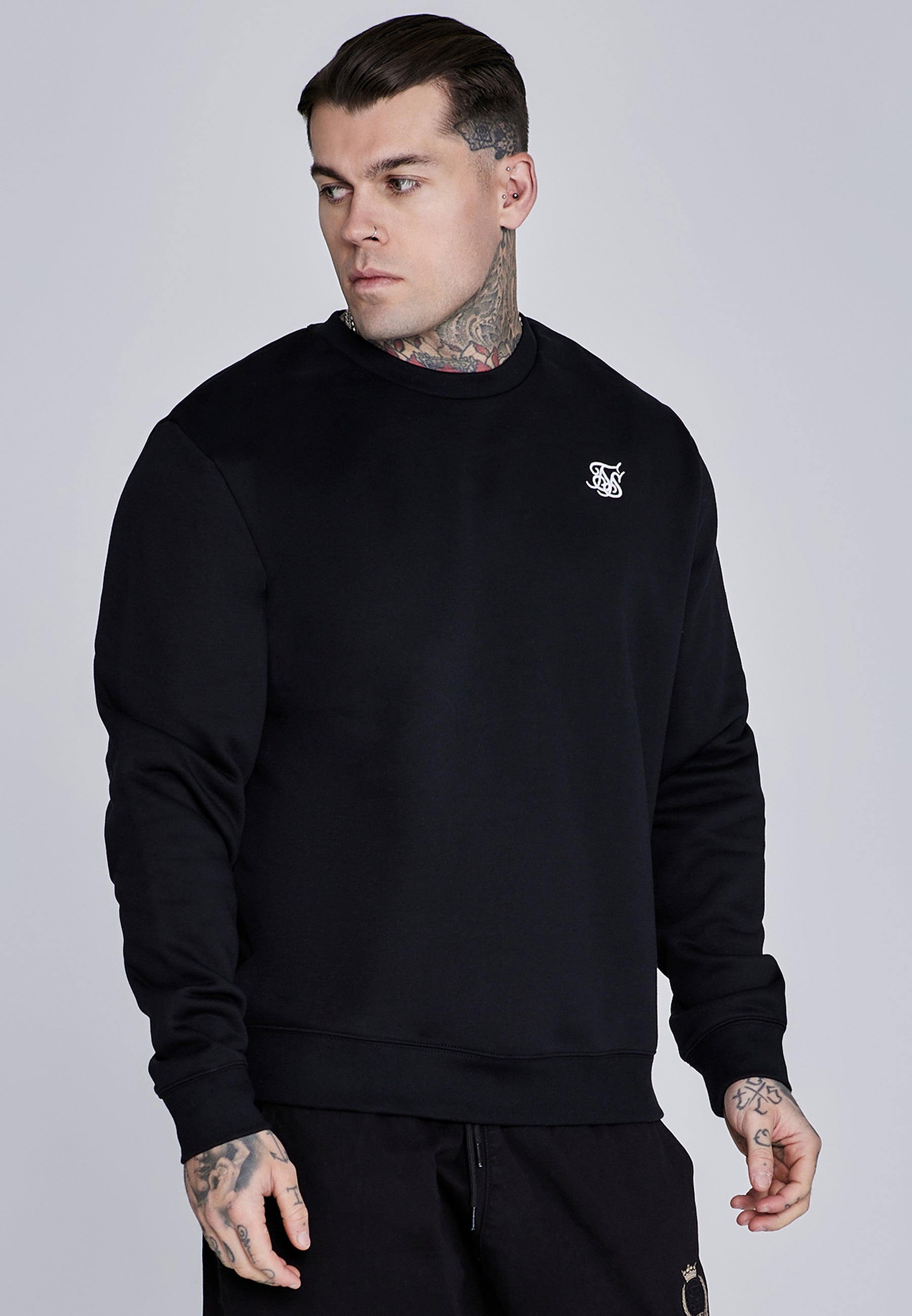 Essentials Sweater in Black Sweatshirts SikSilk