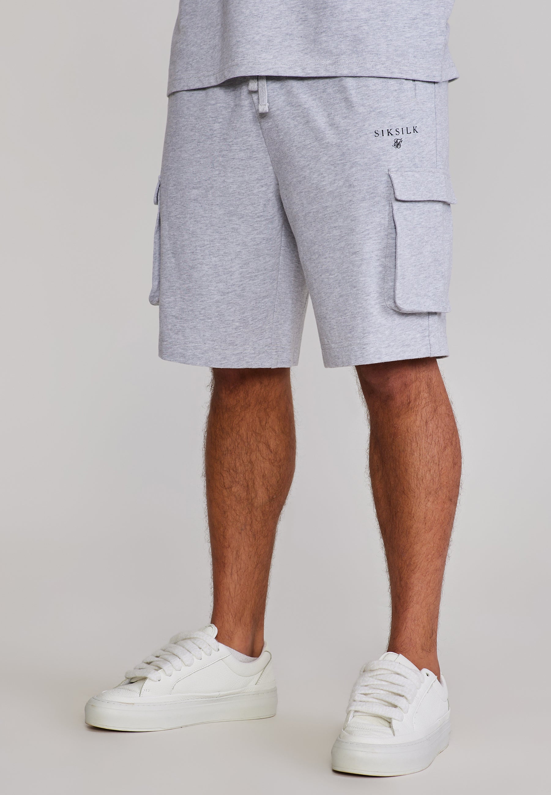 T-Shirt and Shorts Set in Grey Marl Sets SikSilk