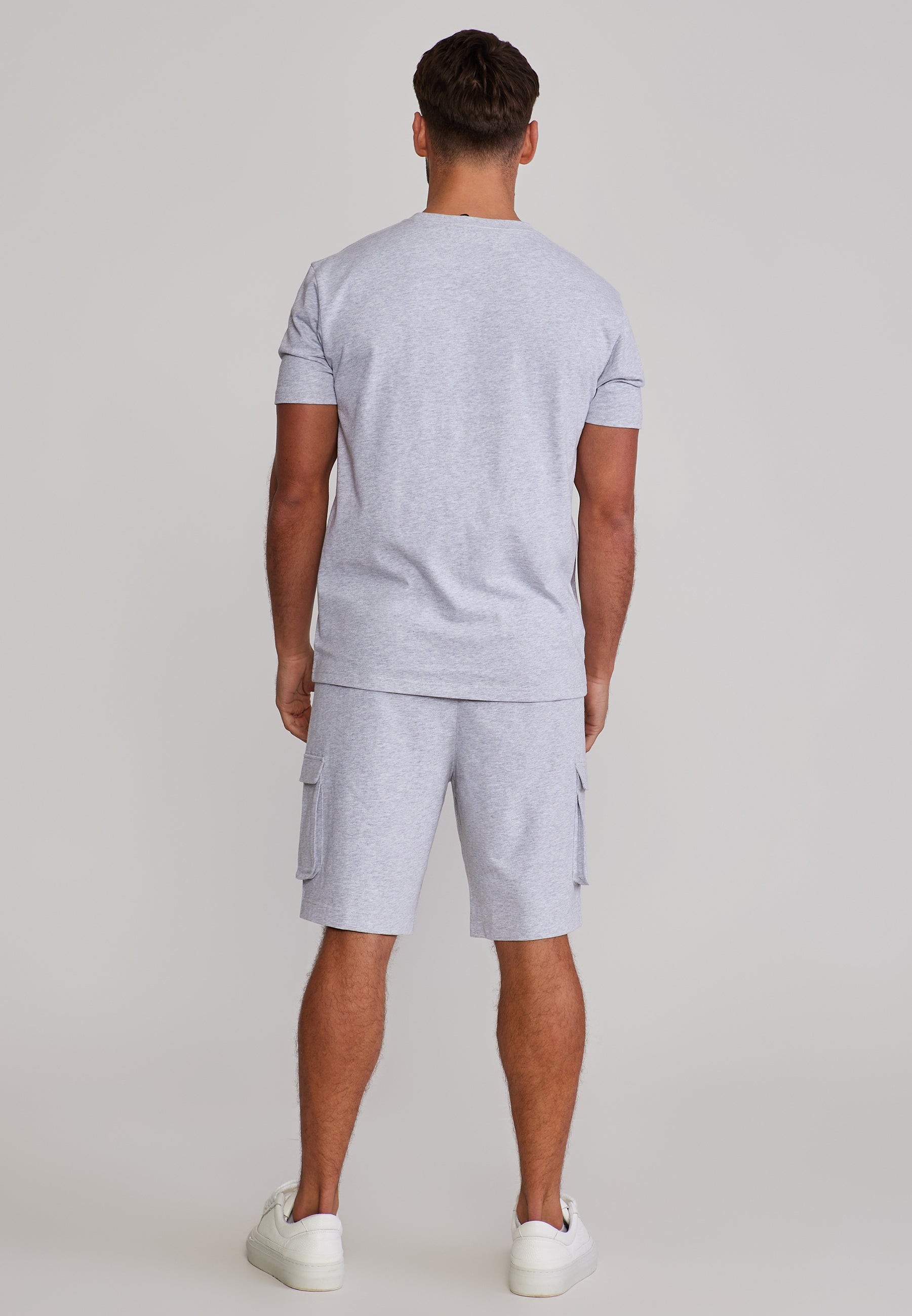 T-Shirt and Shorts Set in Grey Marl Sets SikSilk
