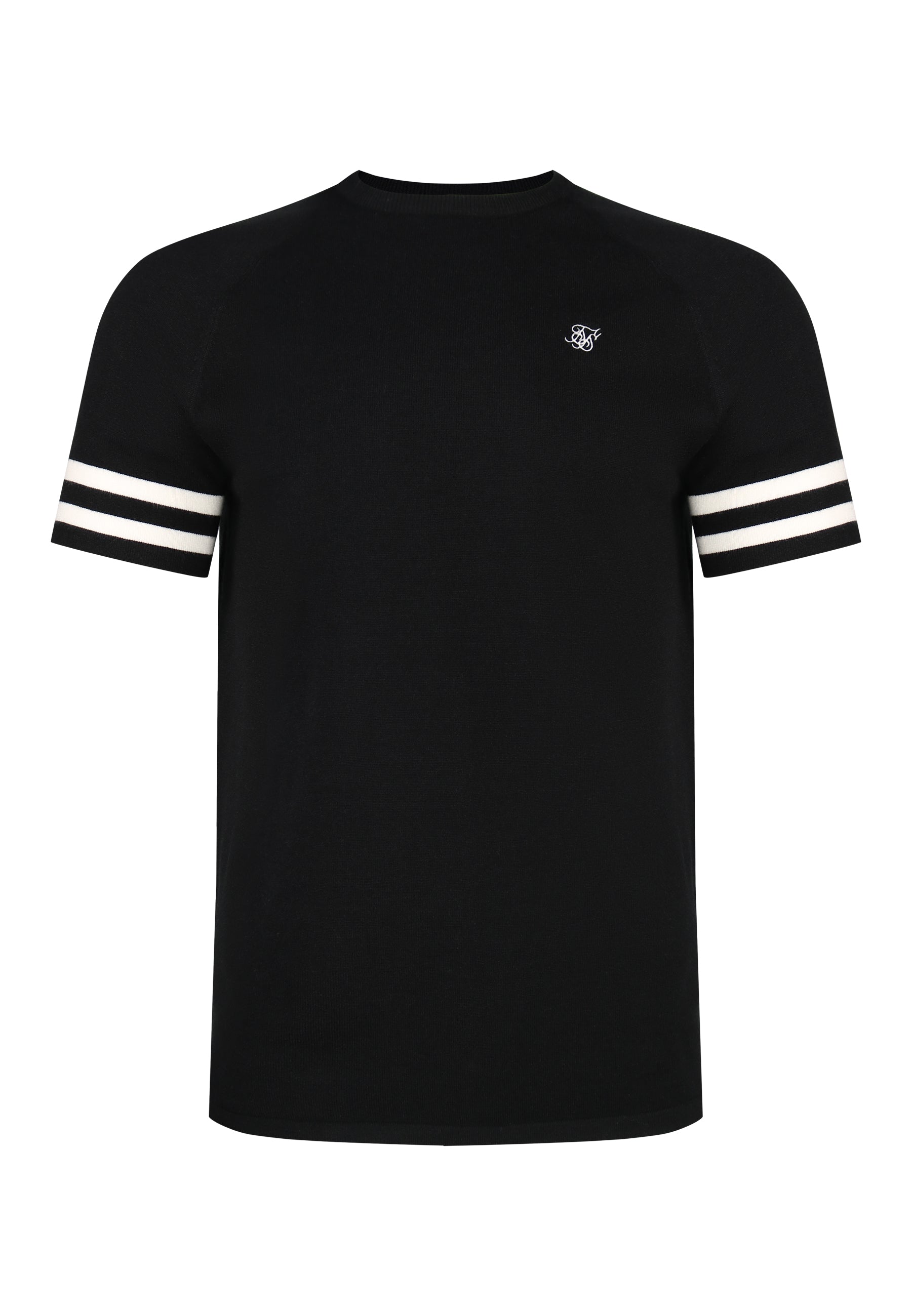 Knitted T-Shirt in Black T-Shirts SikSilk