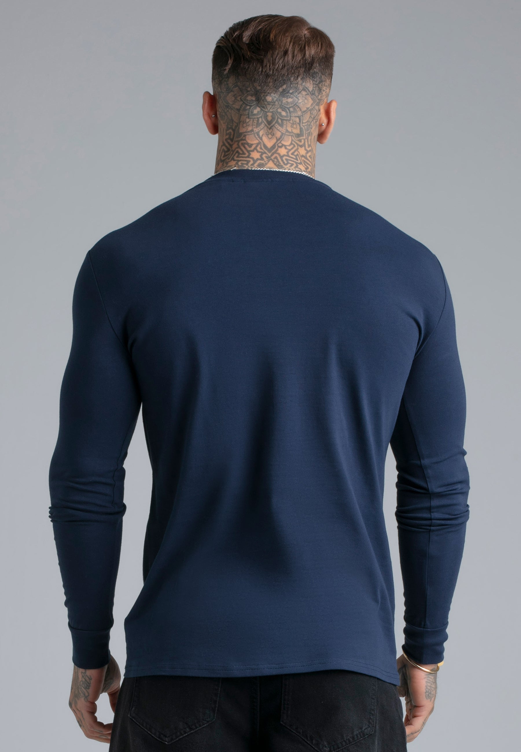 Essentials LS T-Shirt in Navy T-Shirts SikSilk