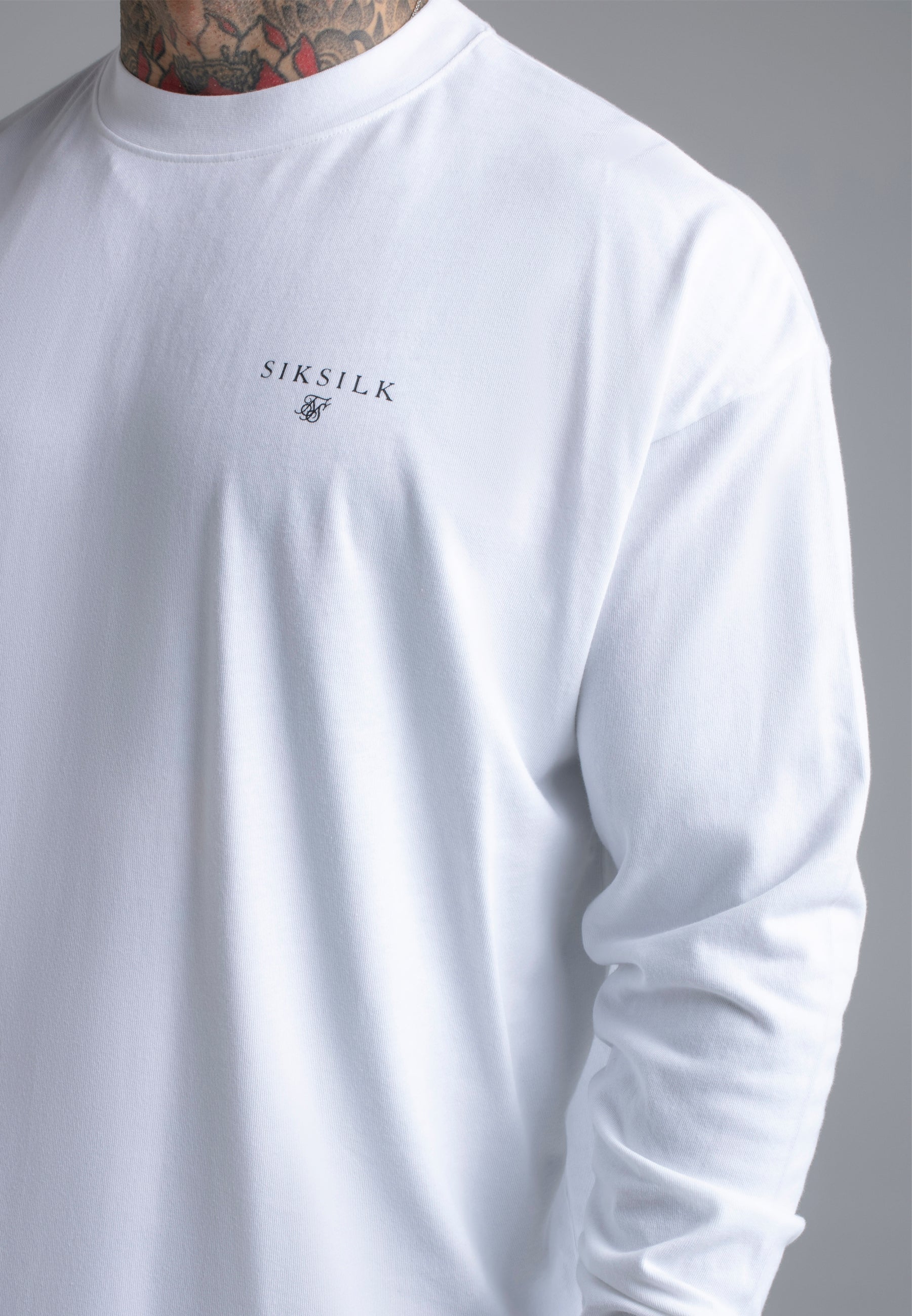 Long Sleeve T-Shirt in White T-Shirts SikSilk