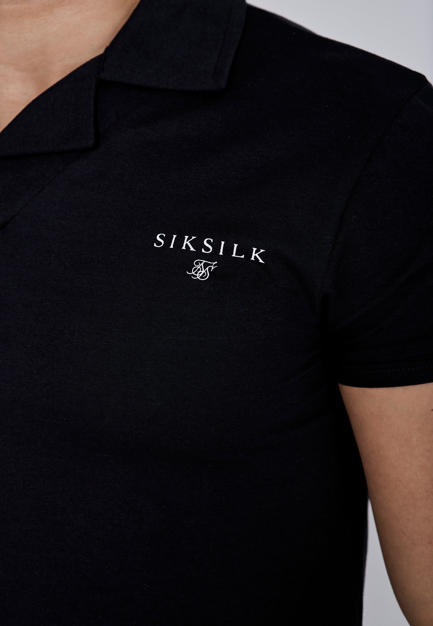 Revere Polo in Black T-Shirts SikSilk