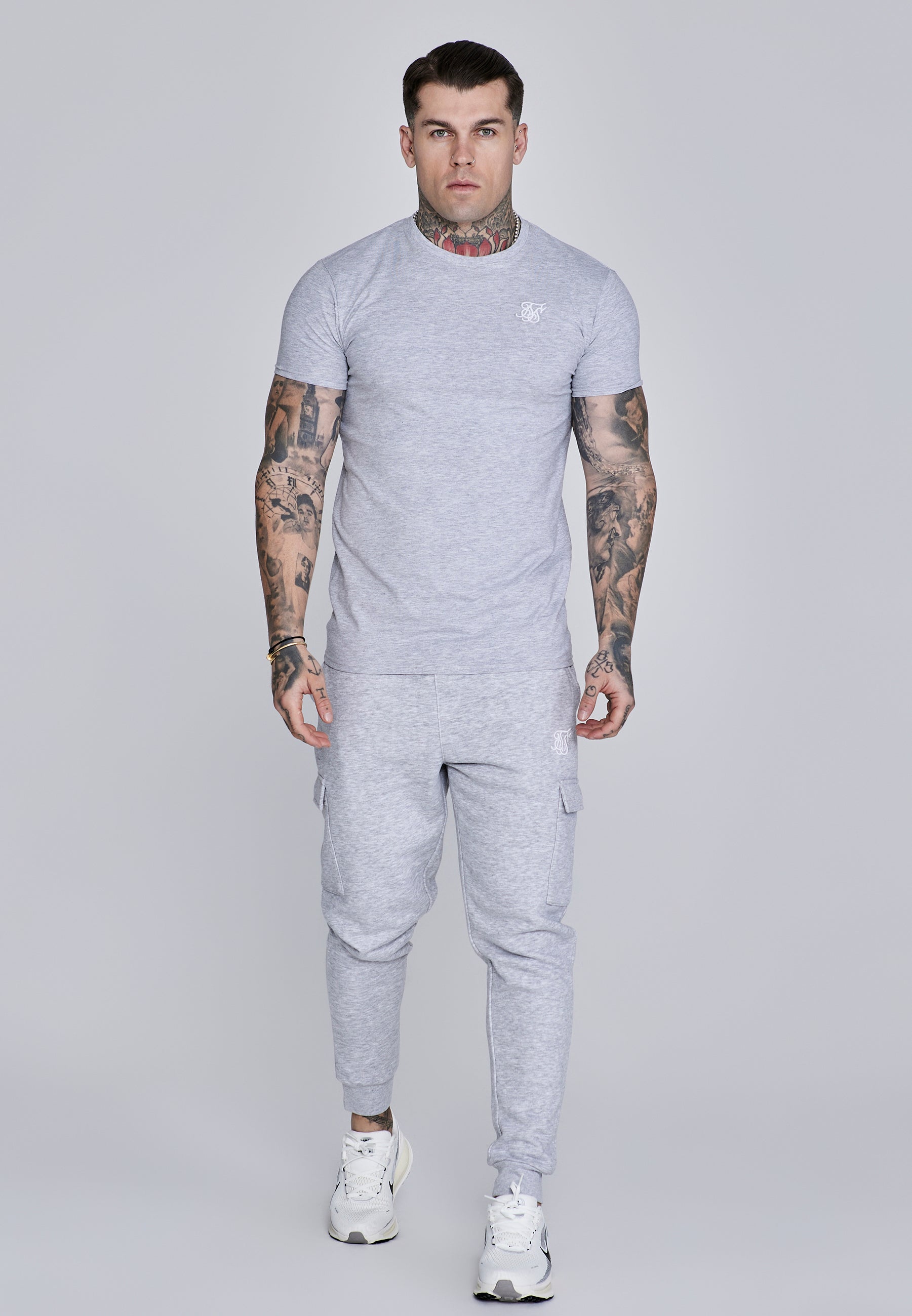 Essentials T-Shirt in Grey Marl T-Shirts SikSilk