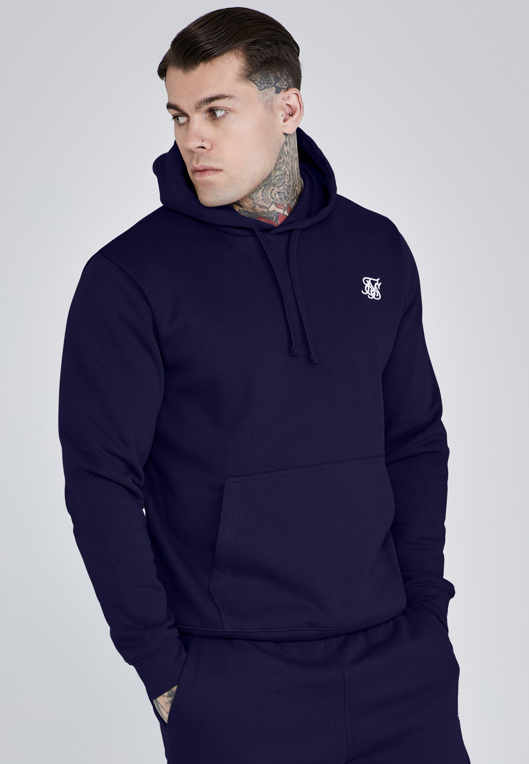 Essentials Hoodie in Navy Kapuzenpullover SikSilk