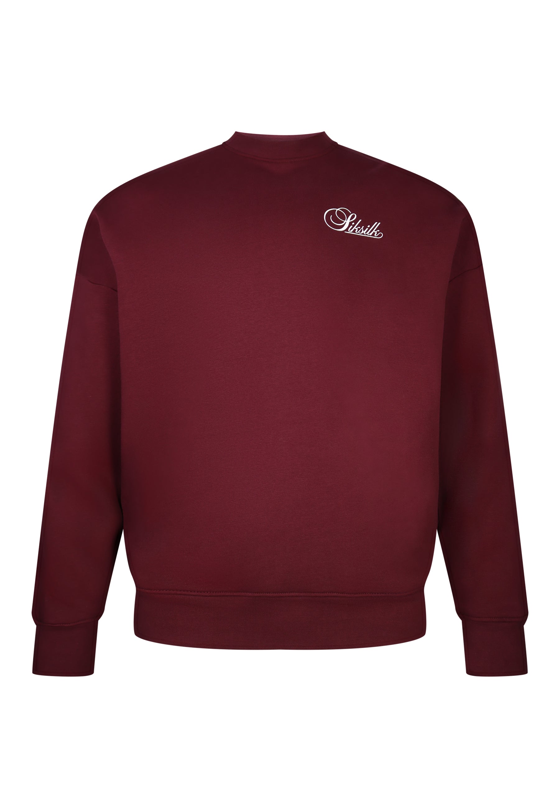 Essentials Sweater in Burgundy Sweatshirts SikSilk