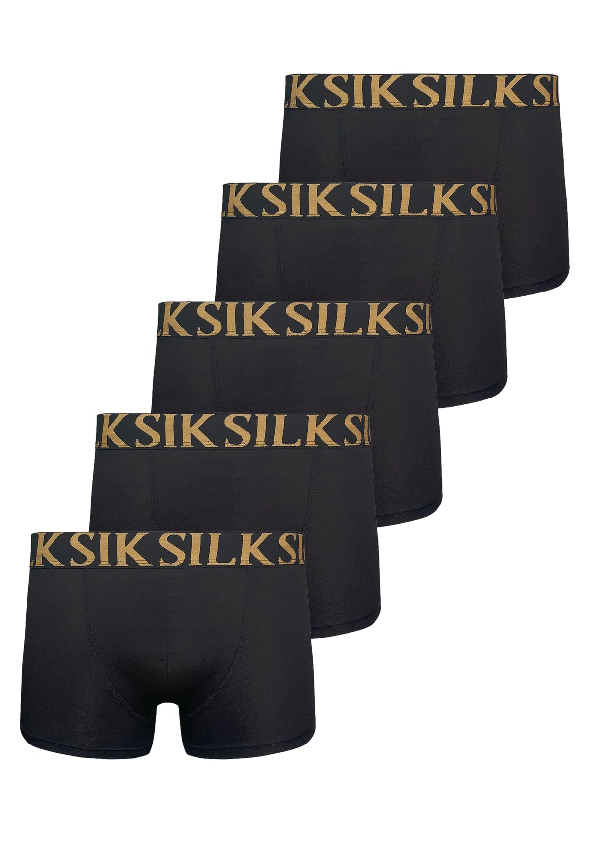 Boxer Pack of 5 in Black Unterwäsche SikSilk