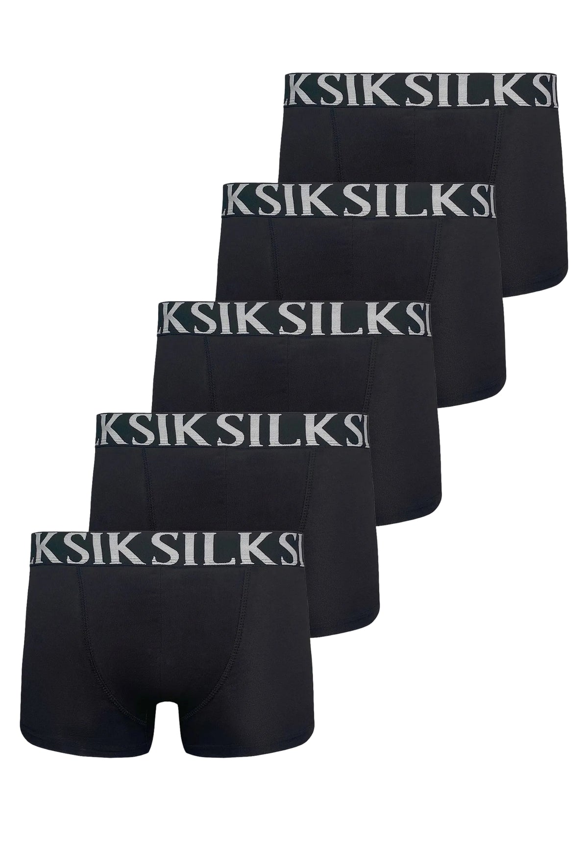 Boxer Pack of 5 in Black Unterwäsche SikSilk