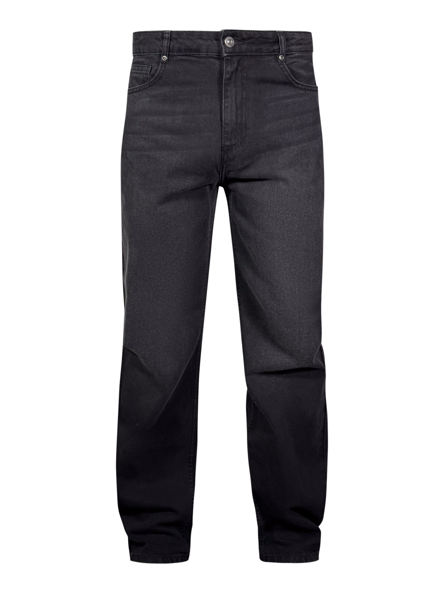 Straight Fit Jeans in Washed Black