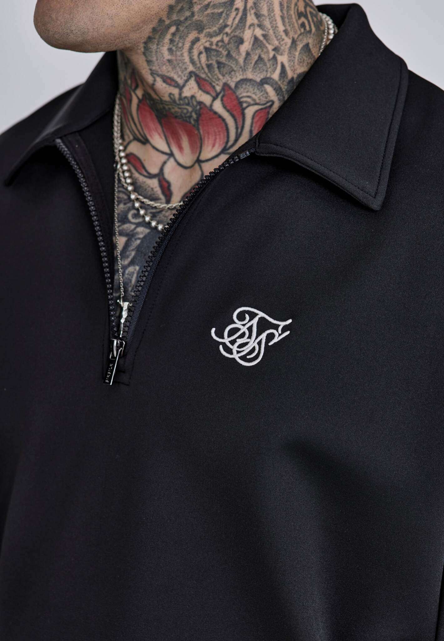 Essentials Zip Sweater in Black Sweatshirts SikSilk