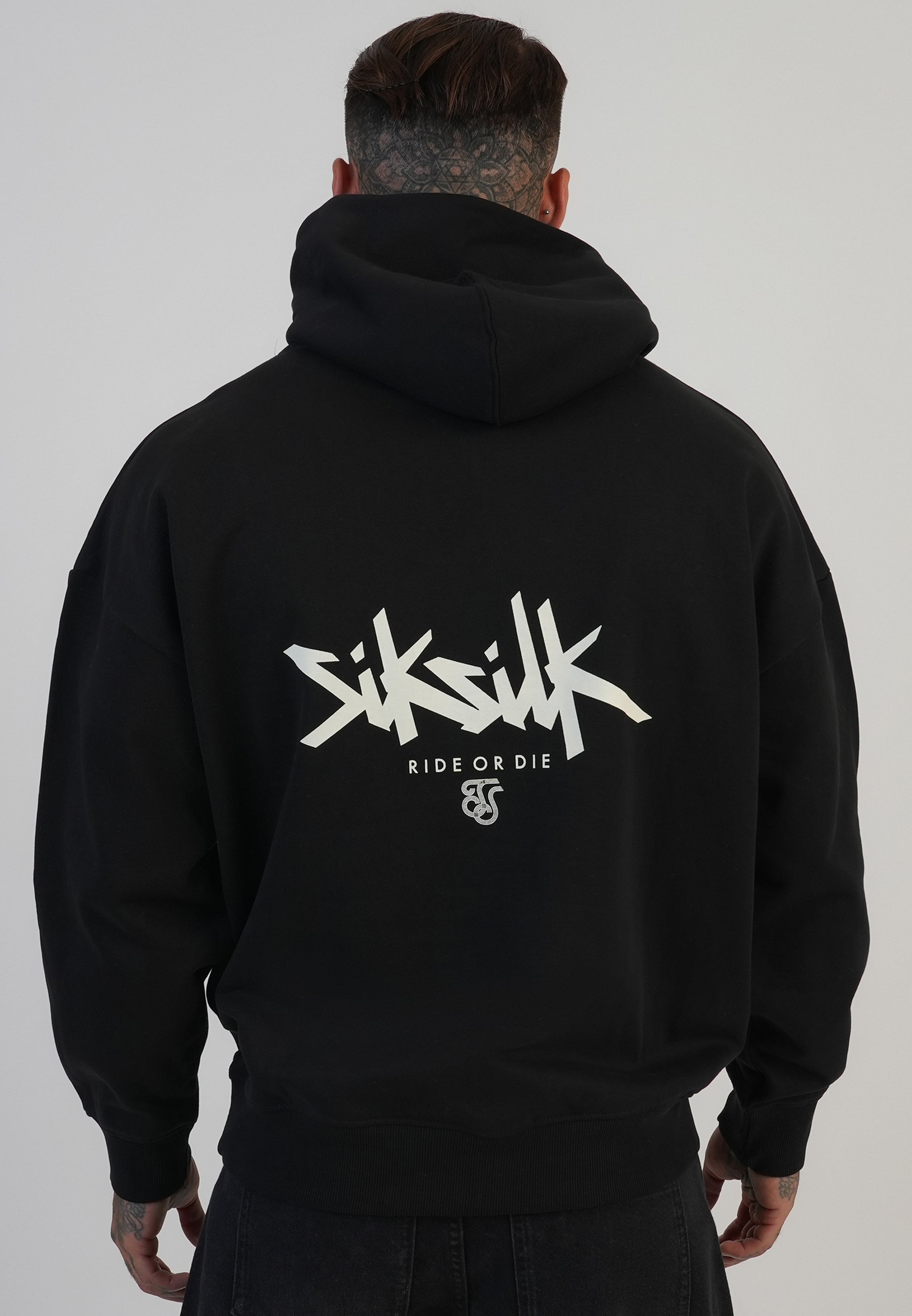 Graphic Hoodie in Black Kapuzenpullover SikSilk