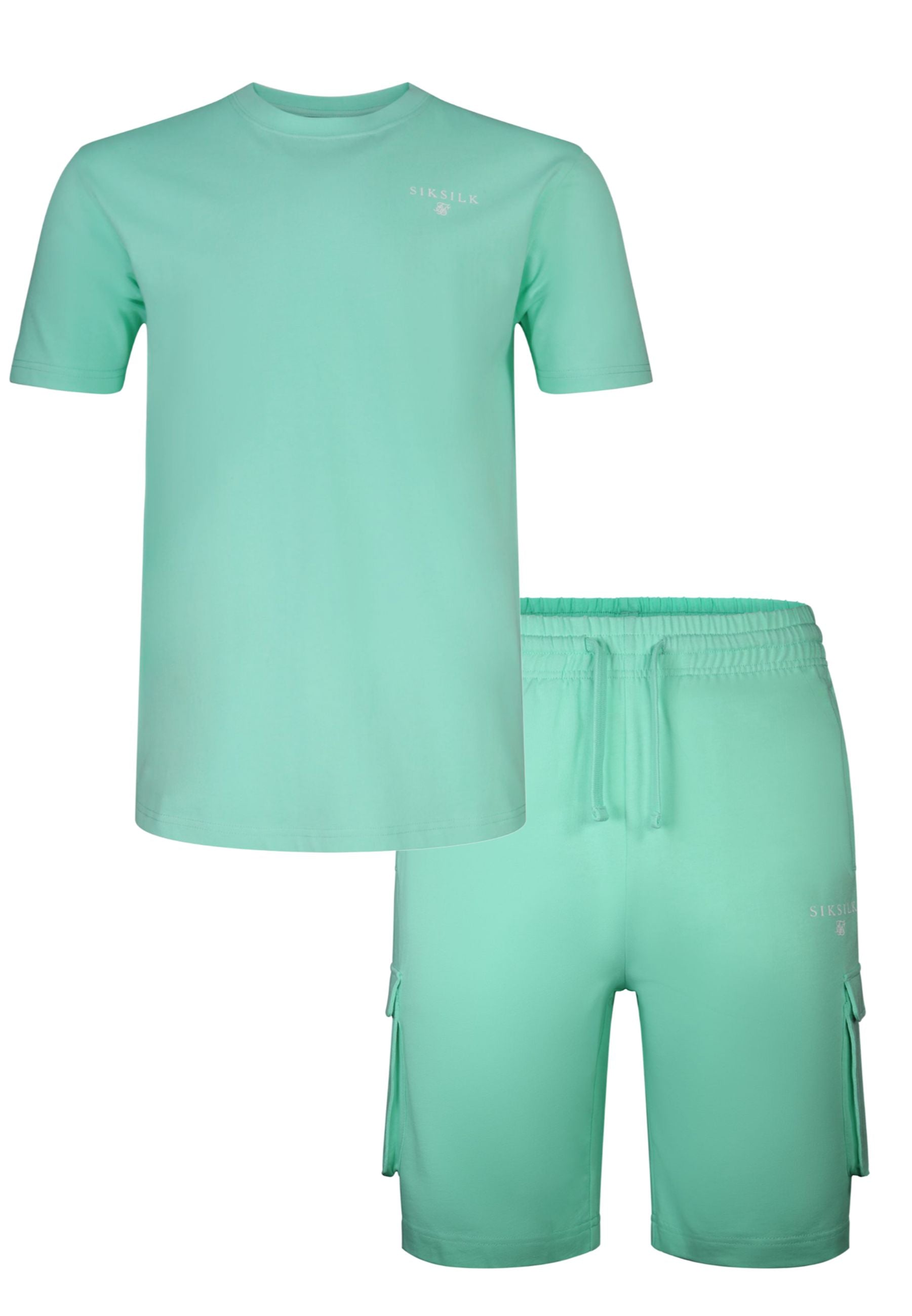 T-Shirt and Shorts Set in Green Sets SikSilk