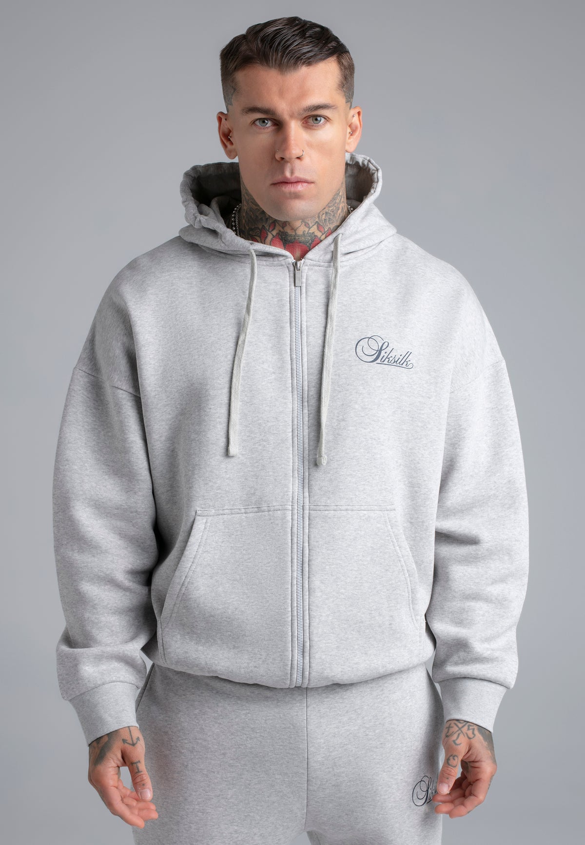 Kleidungsset Hoodie and Joggers in Grey Marl Sets SikSilk