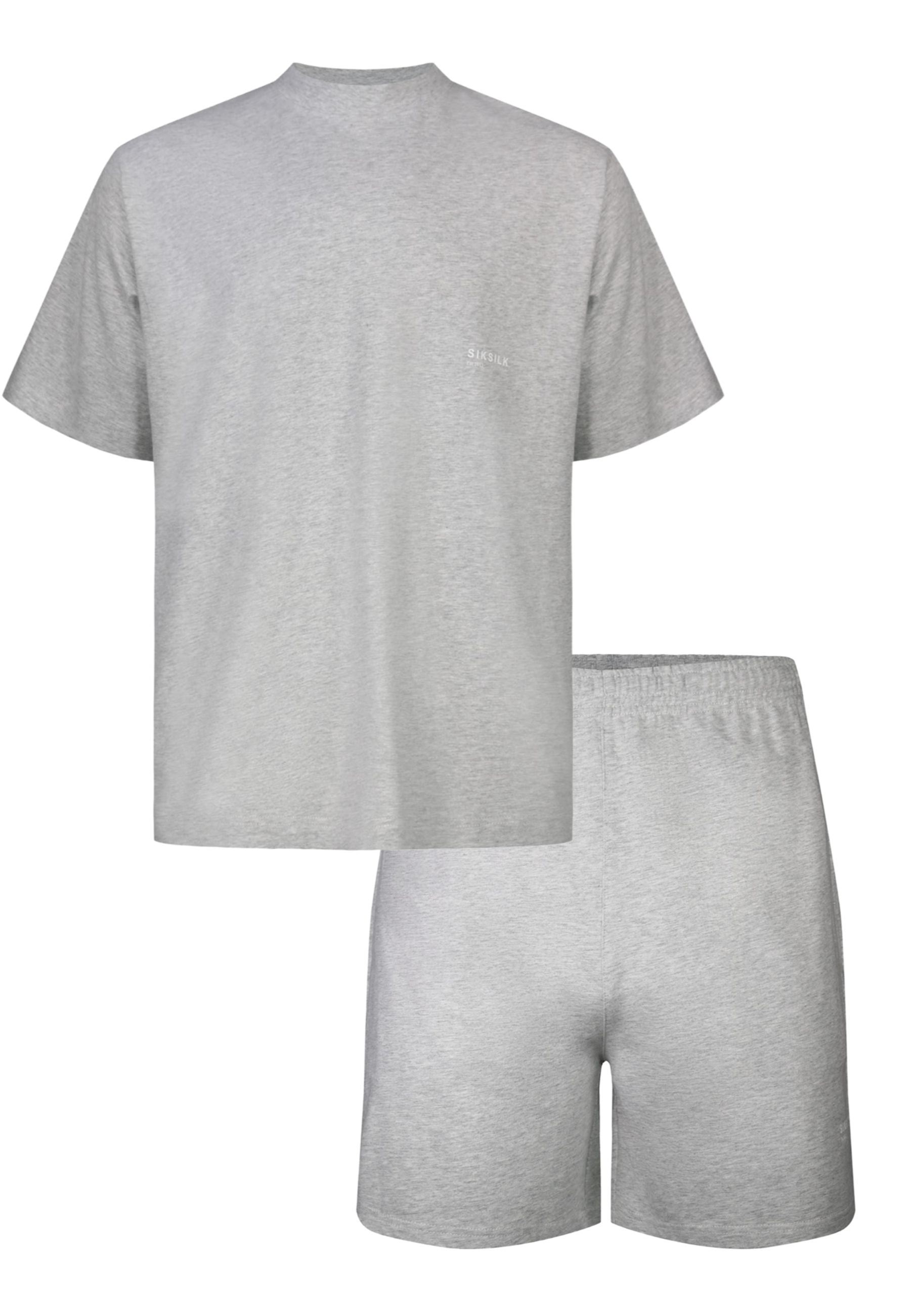 T-Shirt and Shorts Set in Grey Marl Sets SikSilk