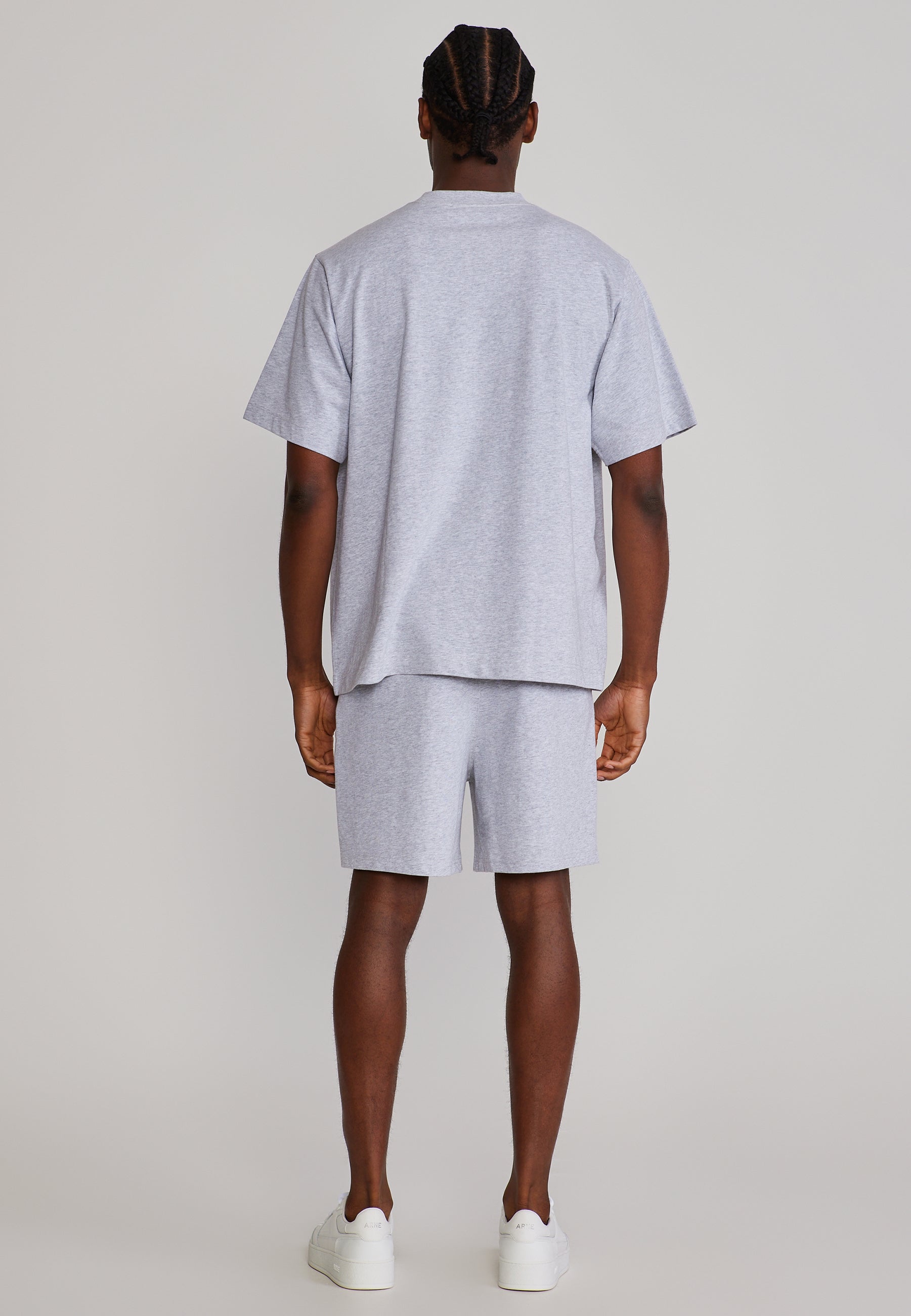 T-Shirt and Shorts Set in Grey Marl Sets SikSilk