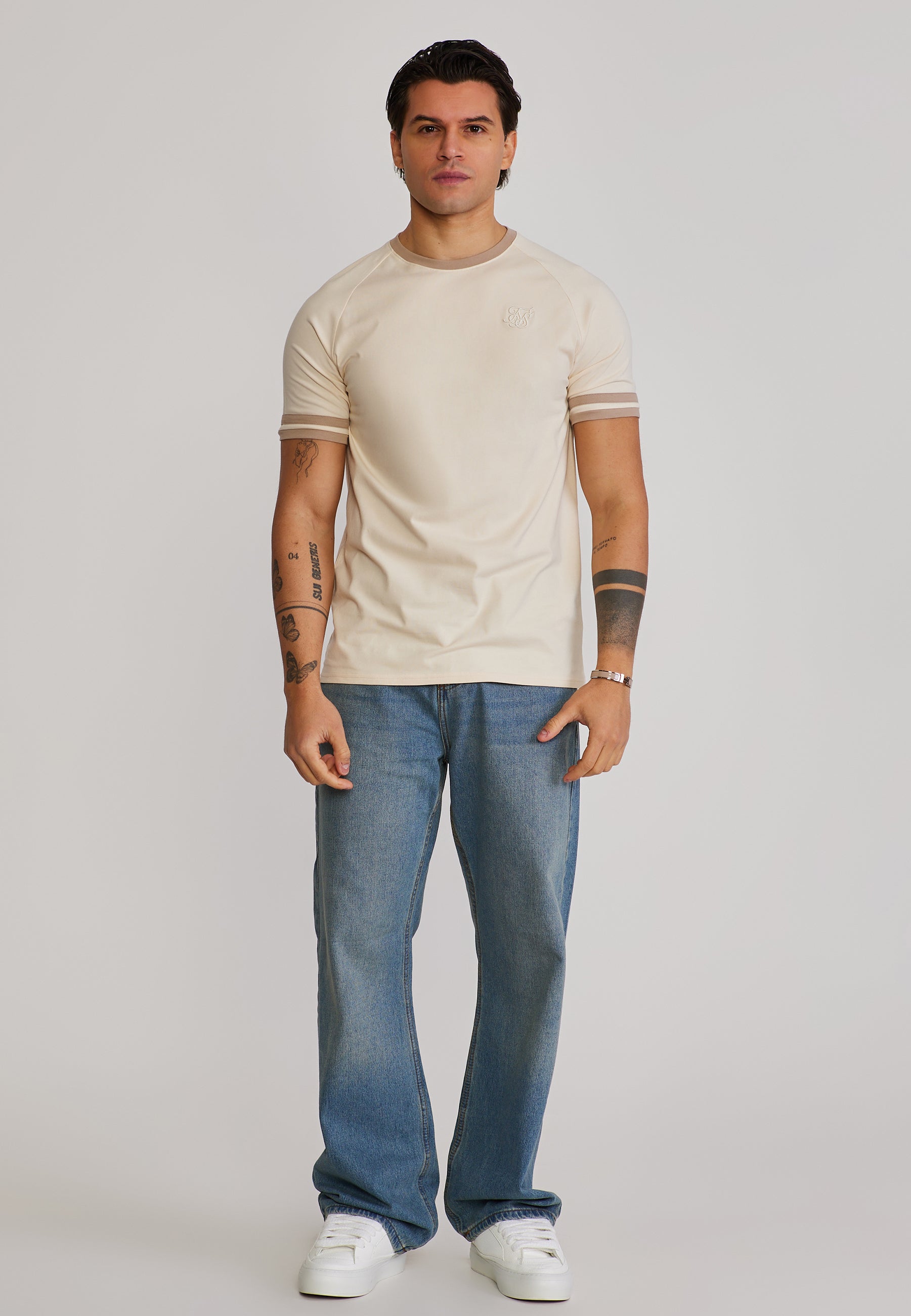 Tournament T-Shirt in Ecru-Brown T-Shirts SikSilk