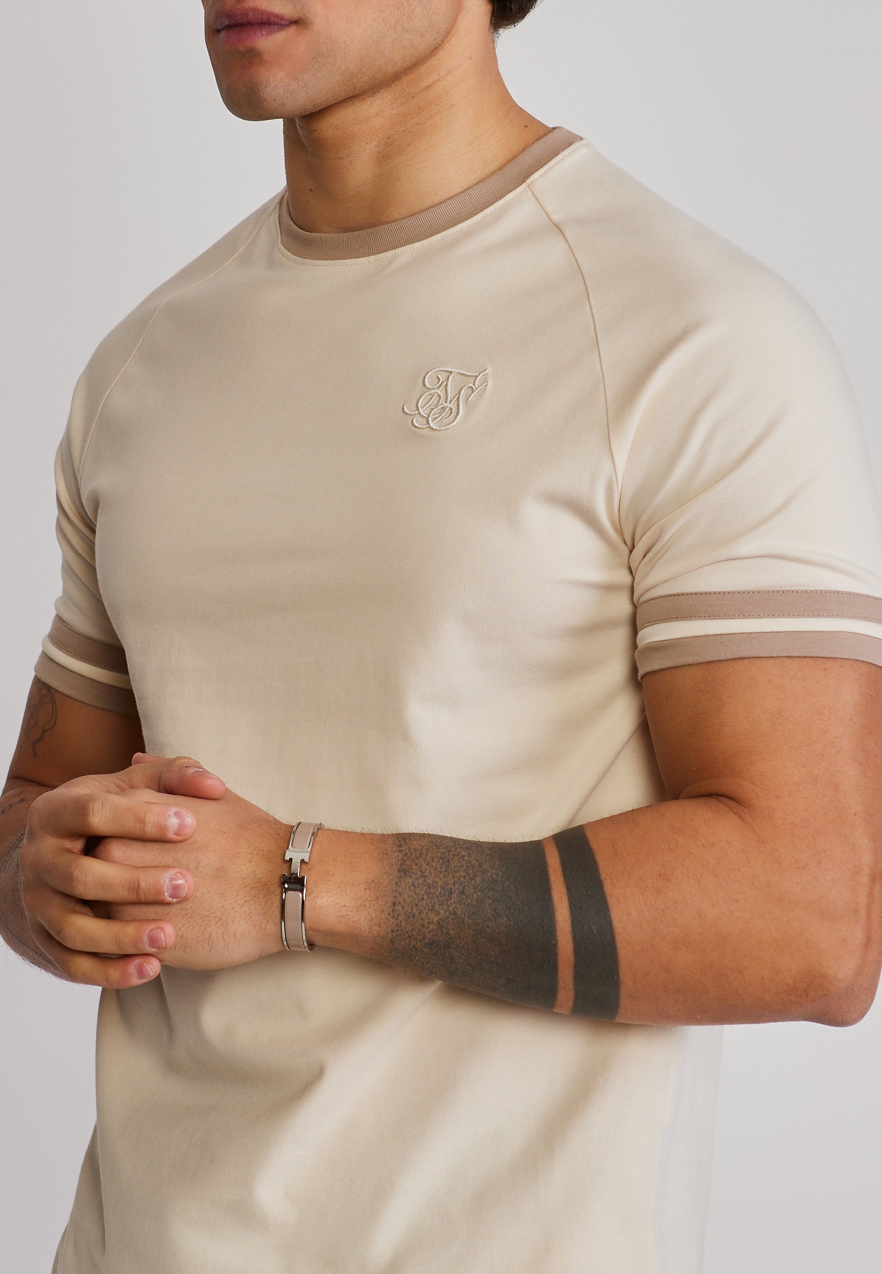 Tournament T-Shirt in Ecru-Brown T-Shirts SikSilk