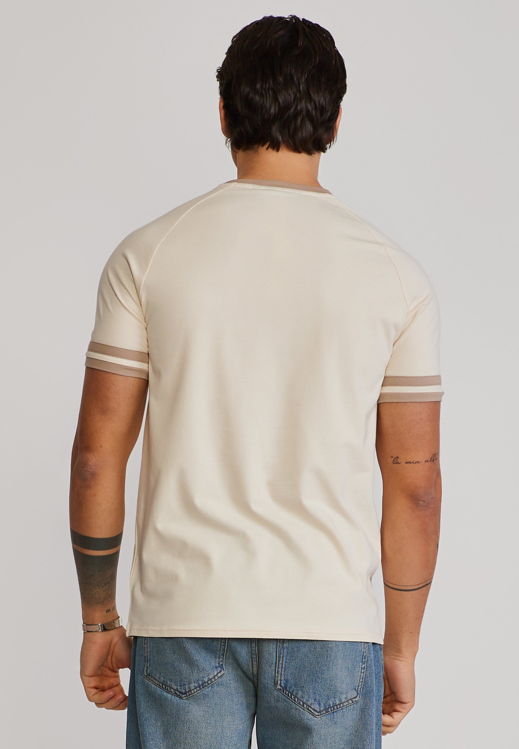 Tournament T-Shirt in Ecru-Brown T-Shirts SikSilk
