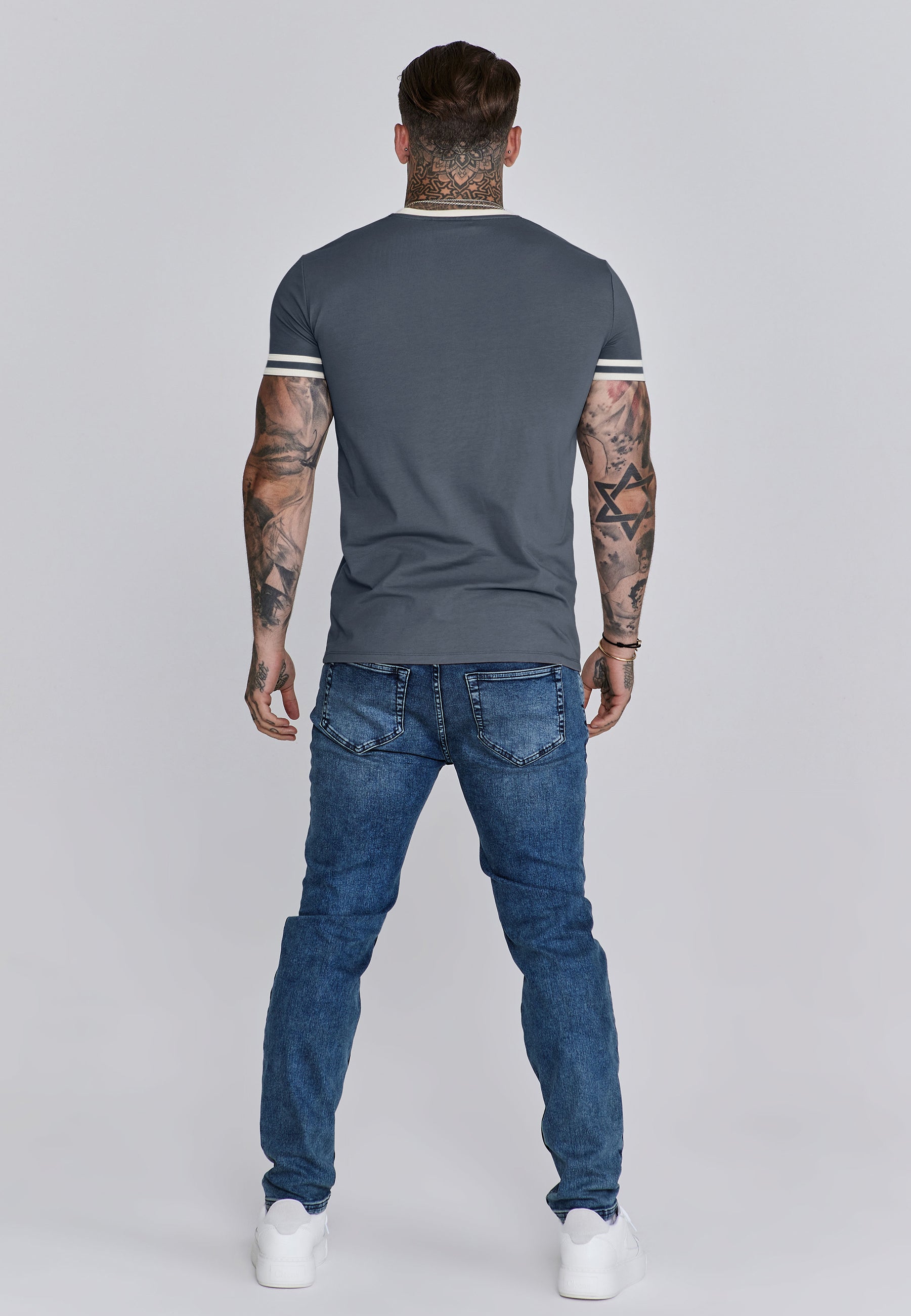 Tournament T-Shirt in Grey-Ecru T-Shirts SikSilk