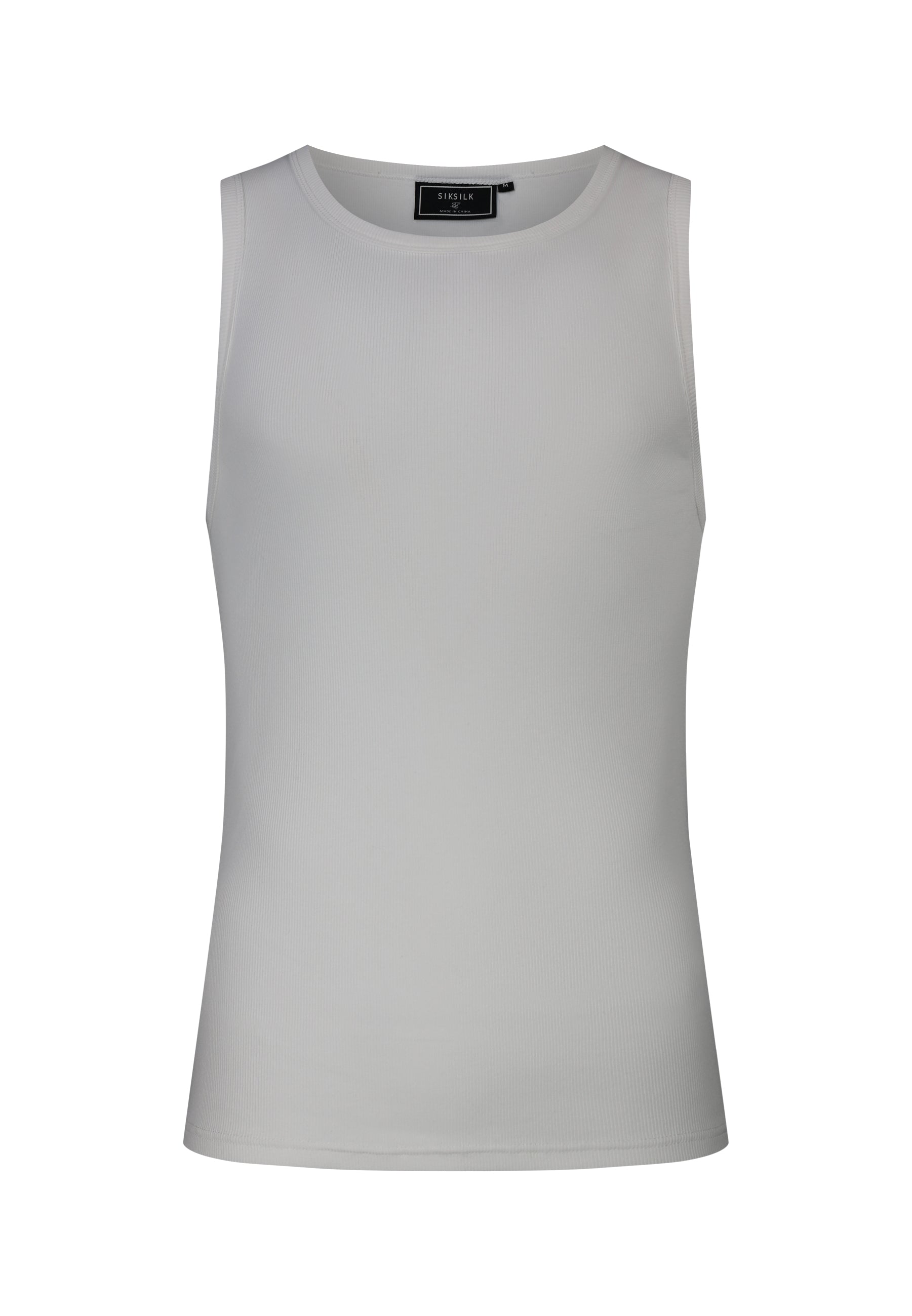 Ribbed Vest in White T-Shirts SikSilk