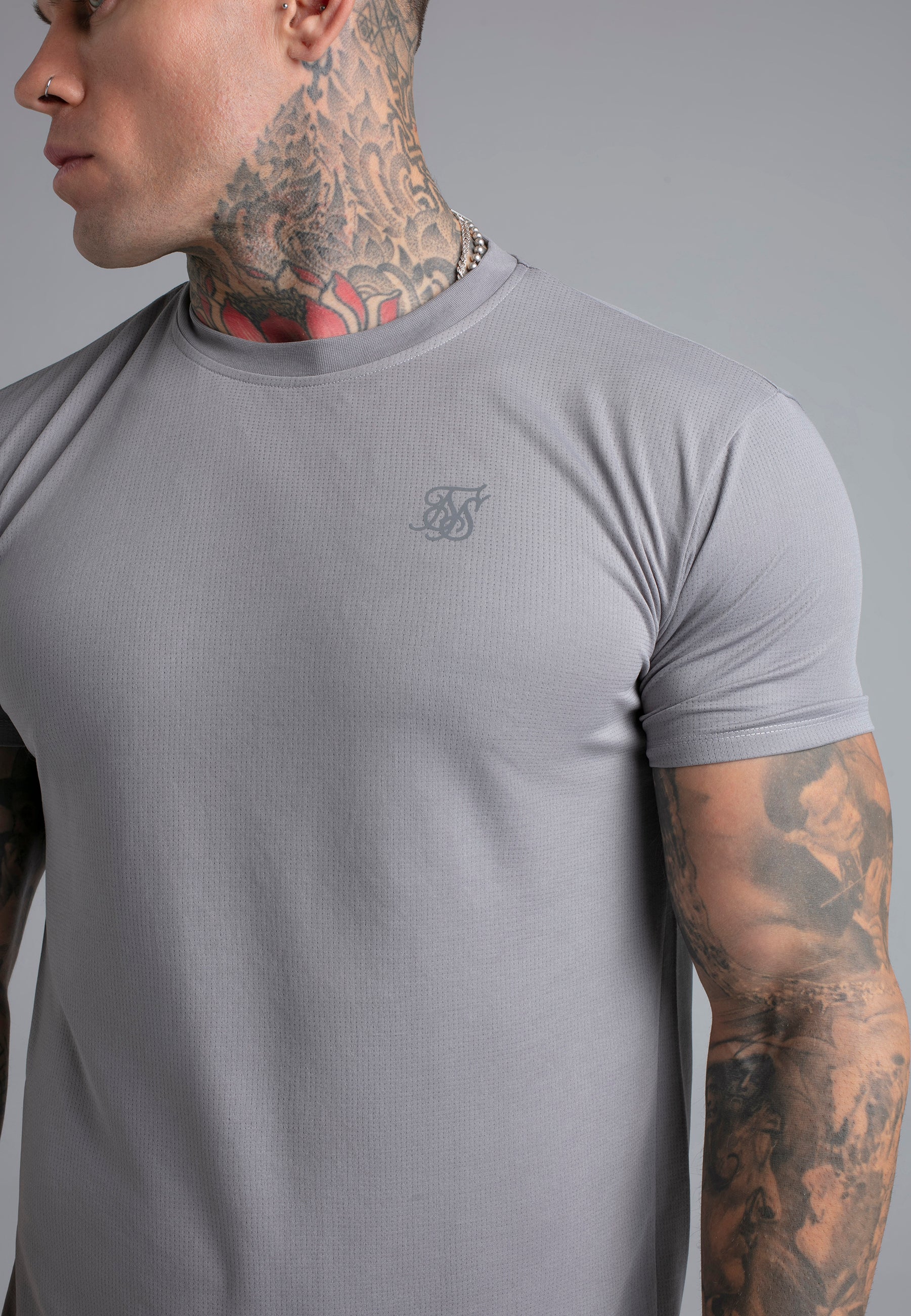 Muscle Fit T-Shirt in Grey T-Shirts SikSilk