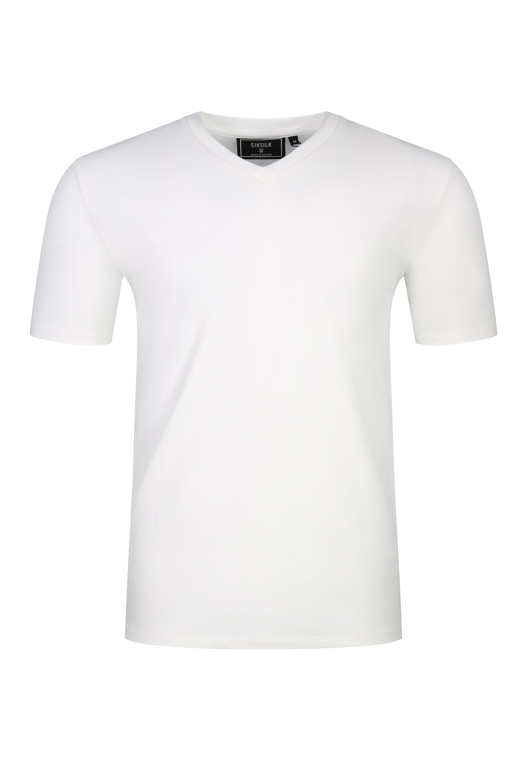 V-Neck T-Shirt in White T-Shirts SikSilk
