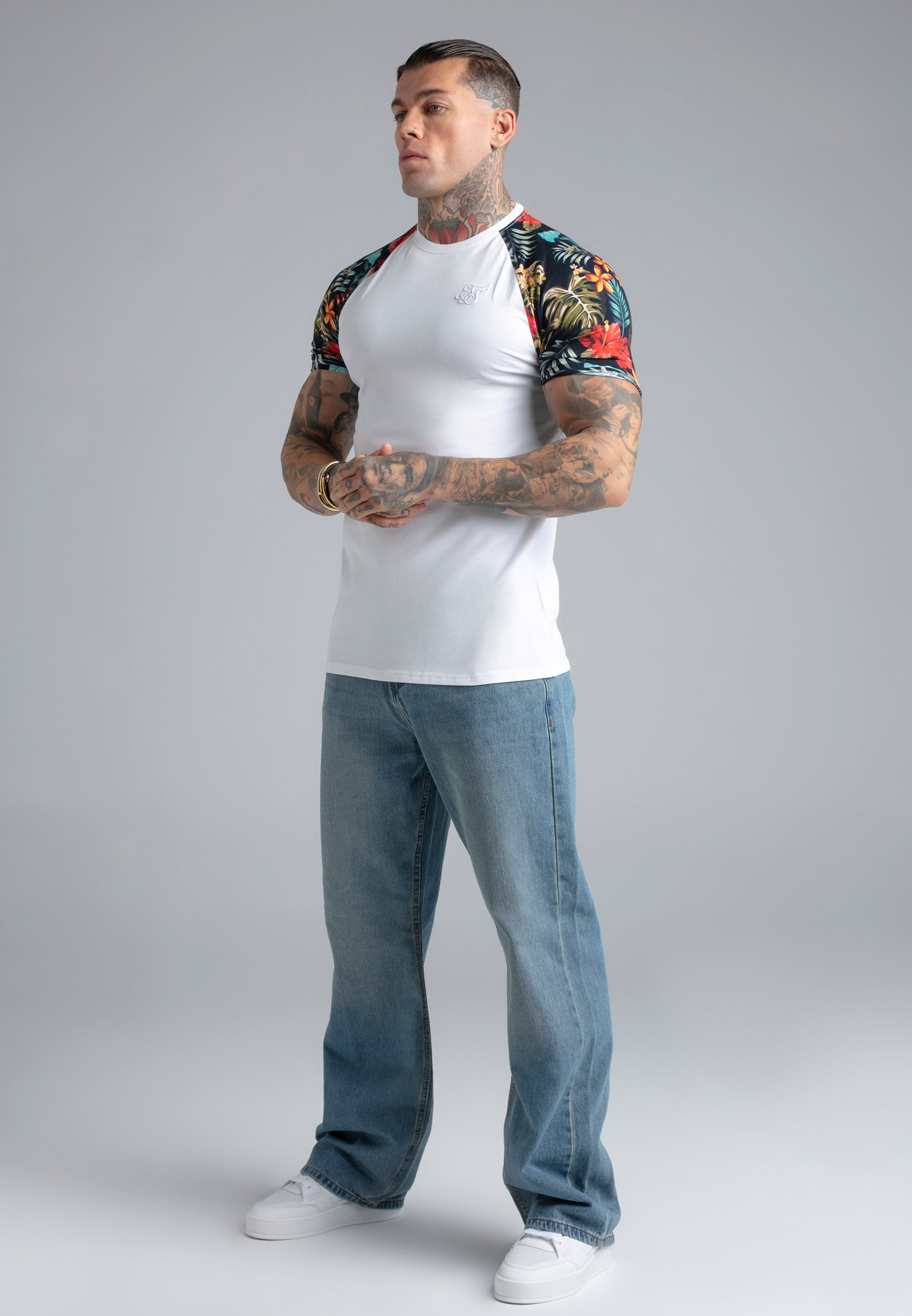 Raglan T-Shirt in White T-Shirts SikSilk