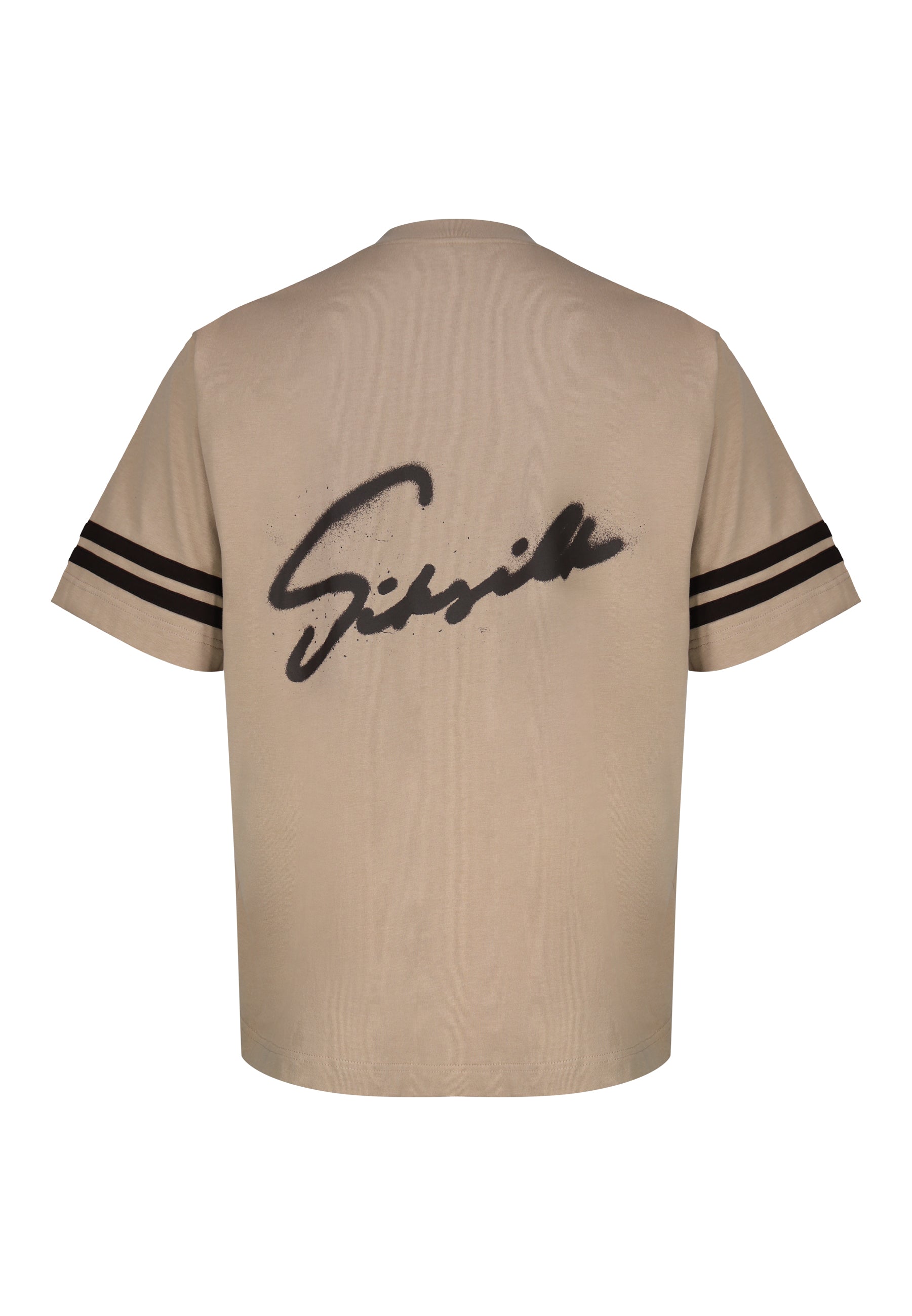 Script T-Shirt in Beige T-Shirts SikSilk