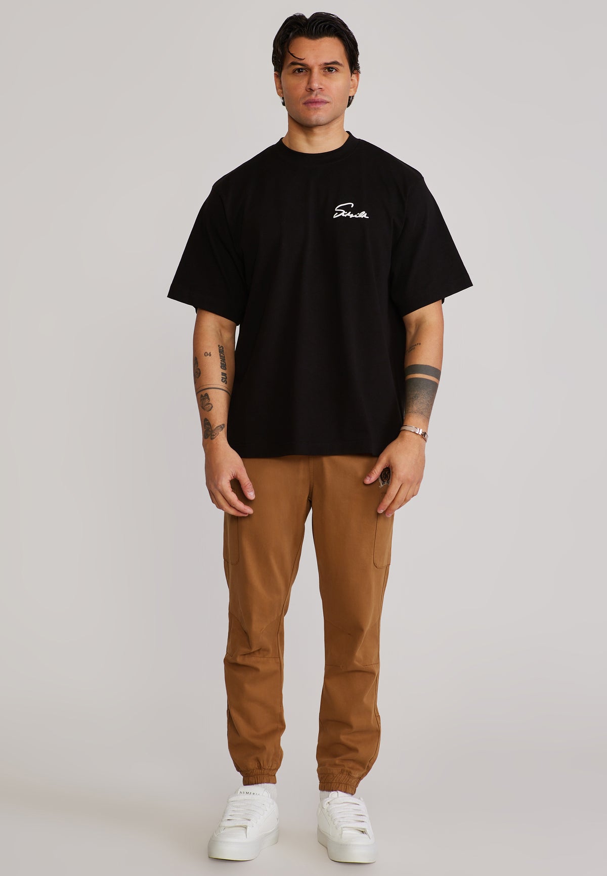 Cargohose Slim Fit in Brown Hosen SikSilk