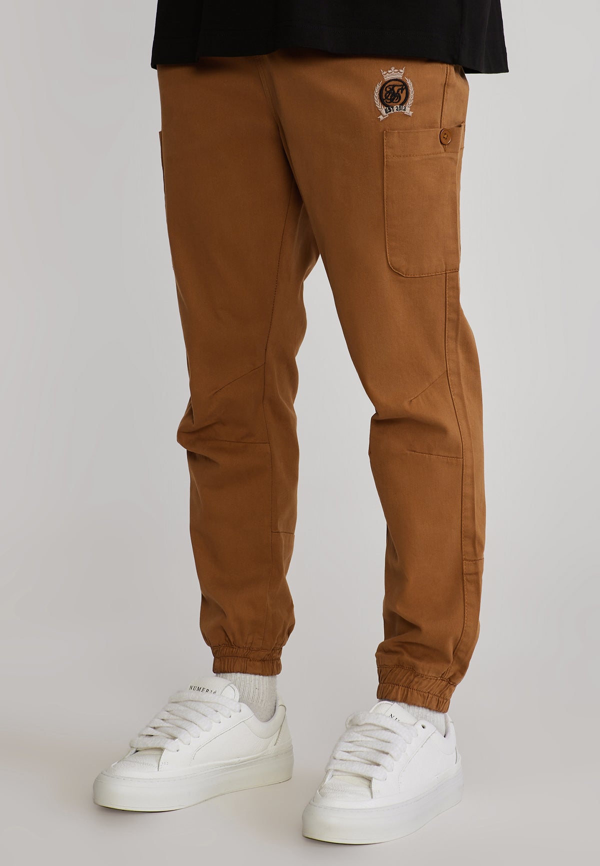 Cargohose Slim Fit in Brown Hosen SikSilk