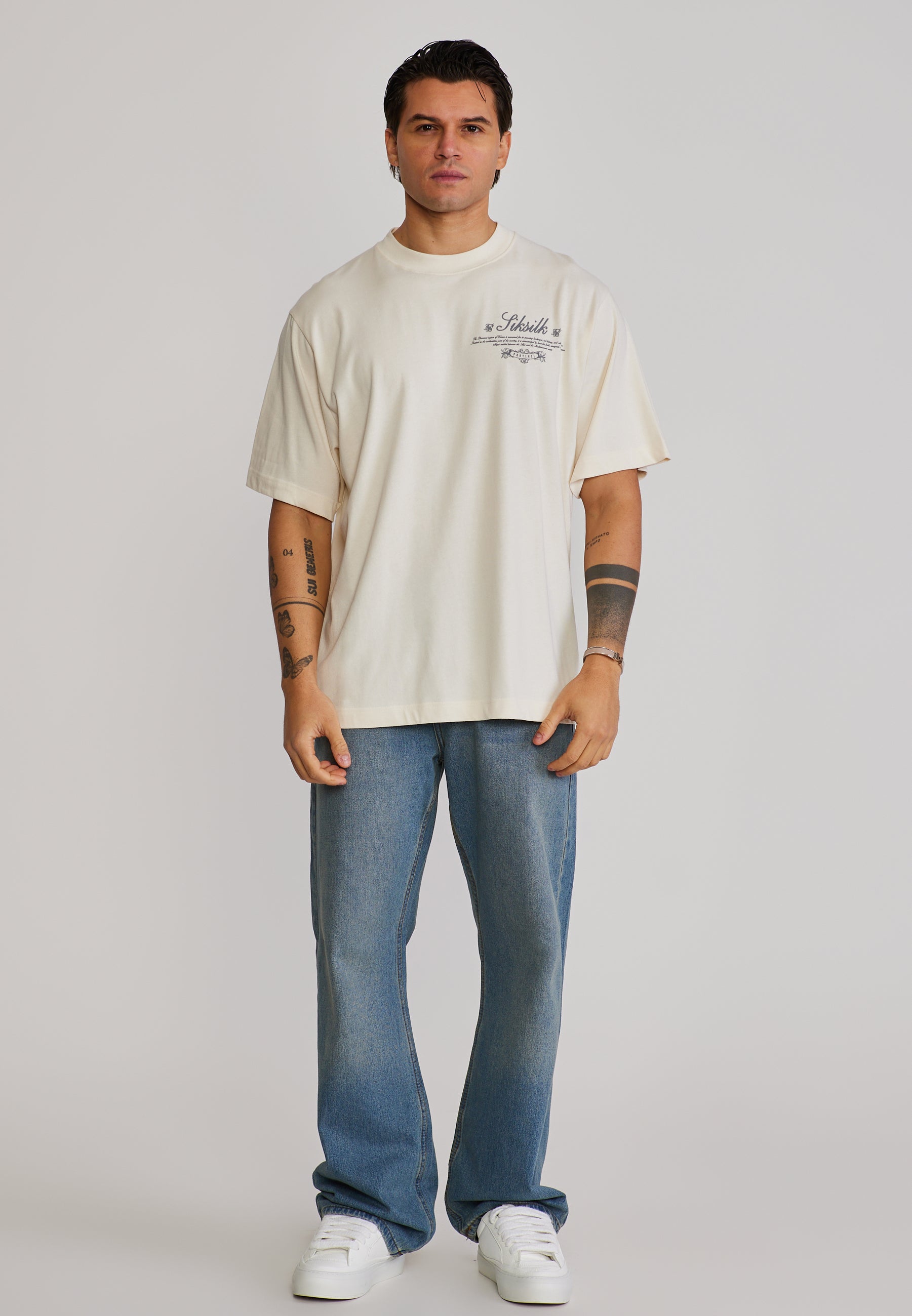 Graphic T-Shirt in Ecru T-Shirts SikSilk