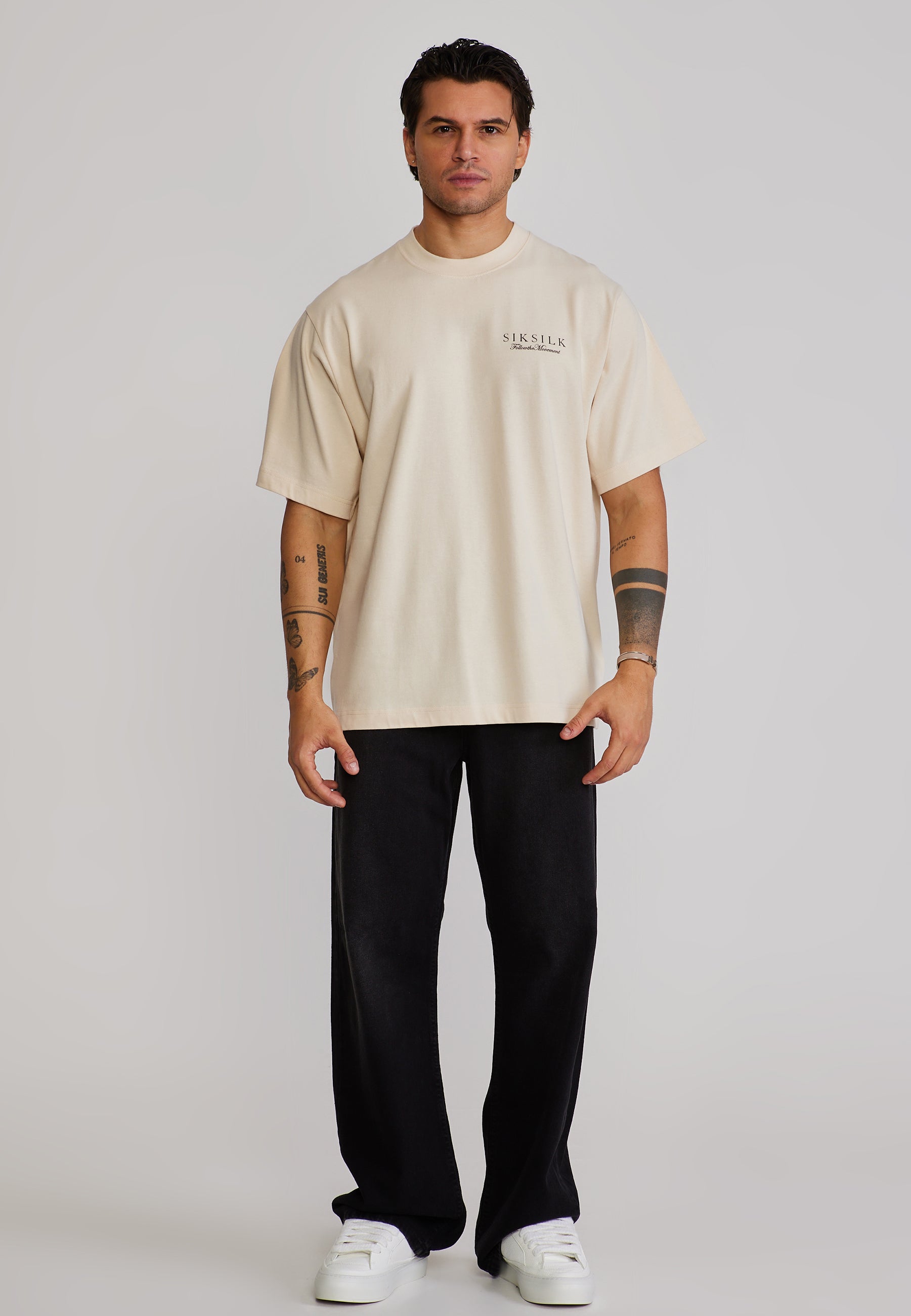 Graphic T-Shirt in Ecru T-Shirts SikSilk