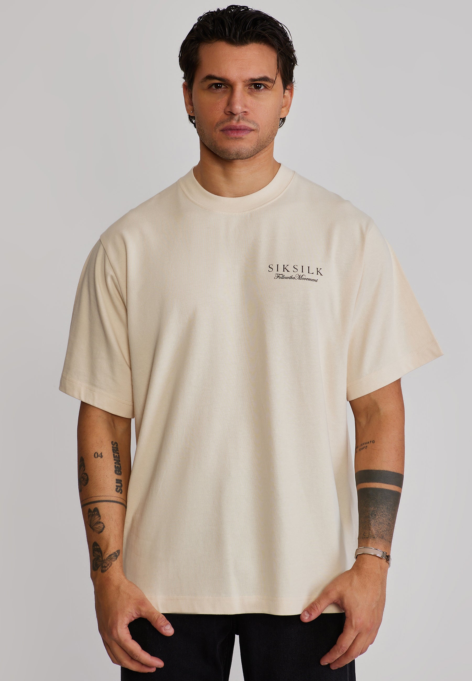 Graphic T-Shirt in Ecru T-Shirts SikSilk