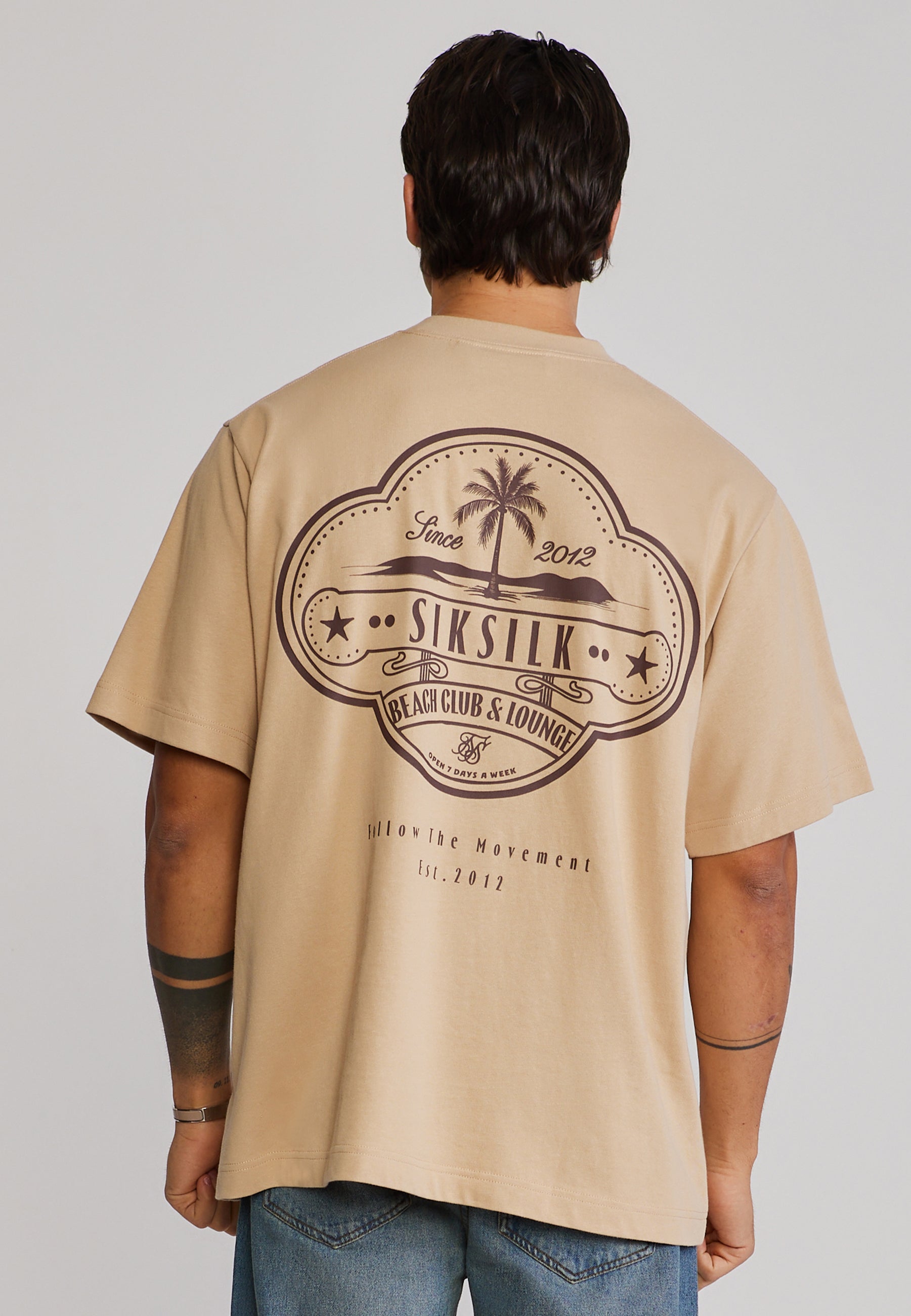 Graphic T-Shirt in Beige T-Shirts SikSilk