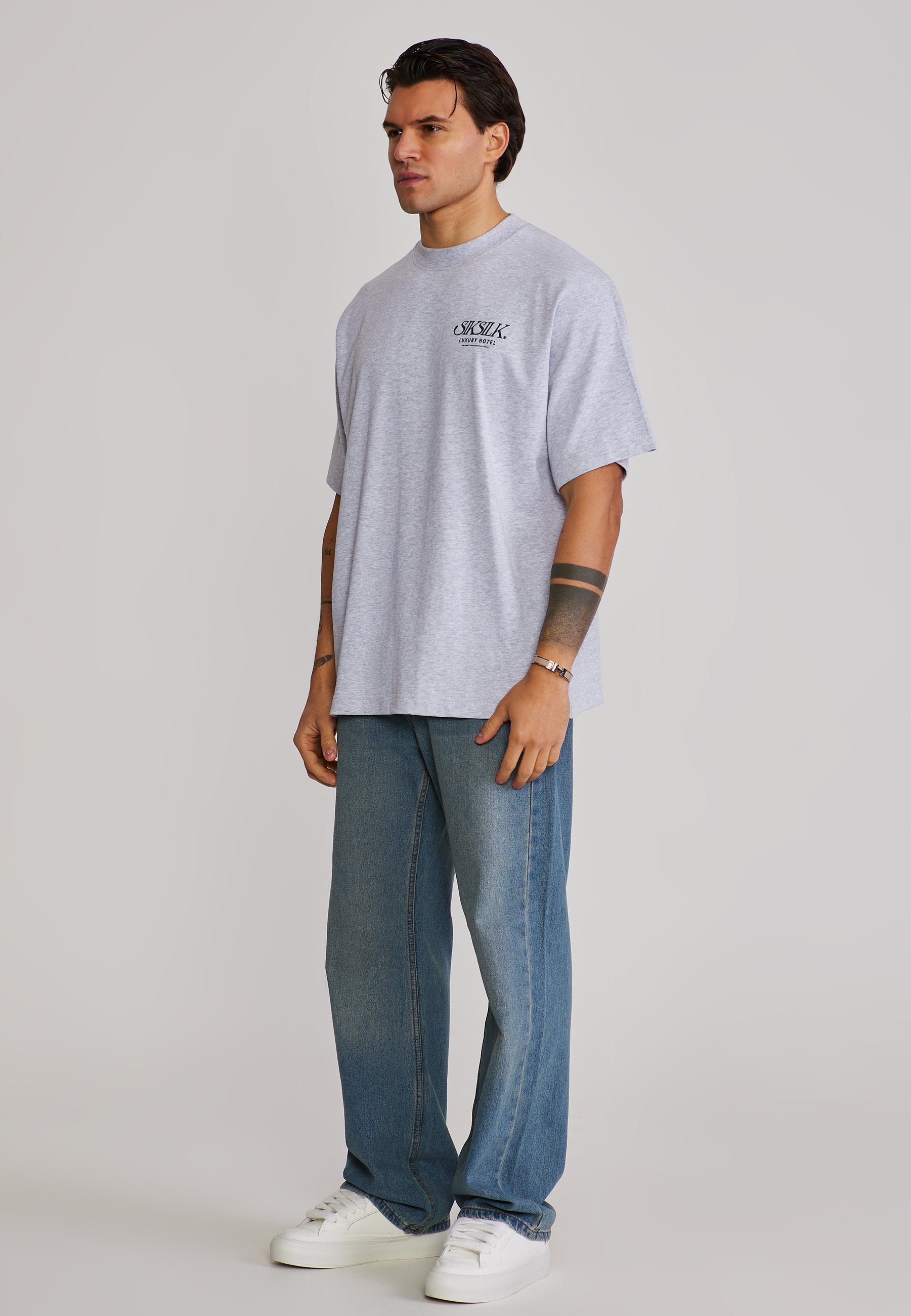 Graphic T-Shirt in Grey Marl T-Shirts SikSilk
