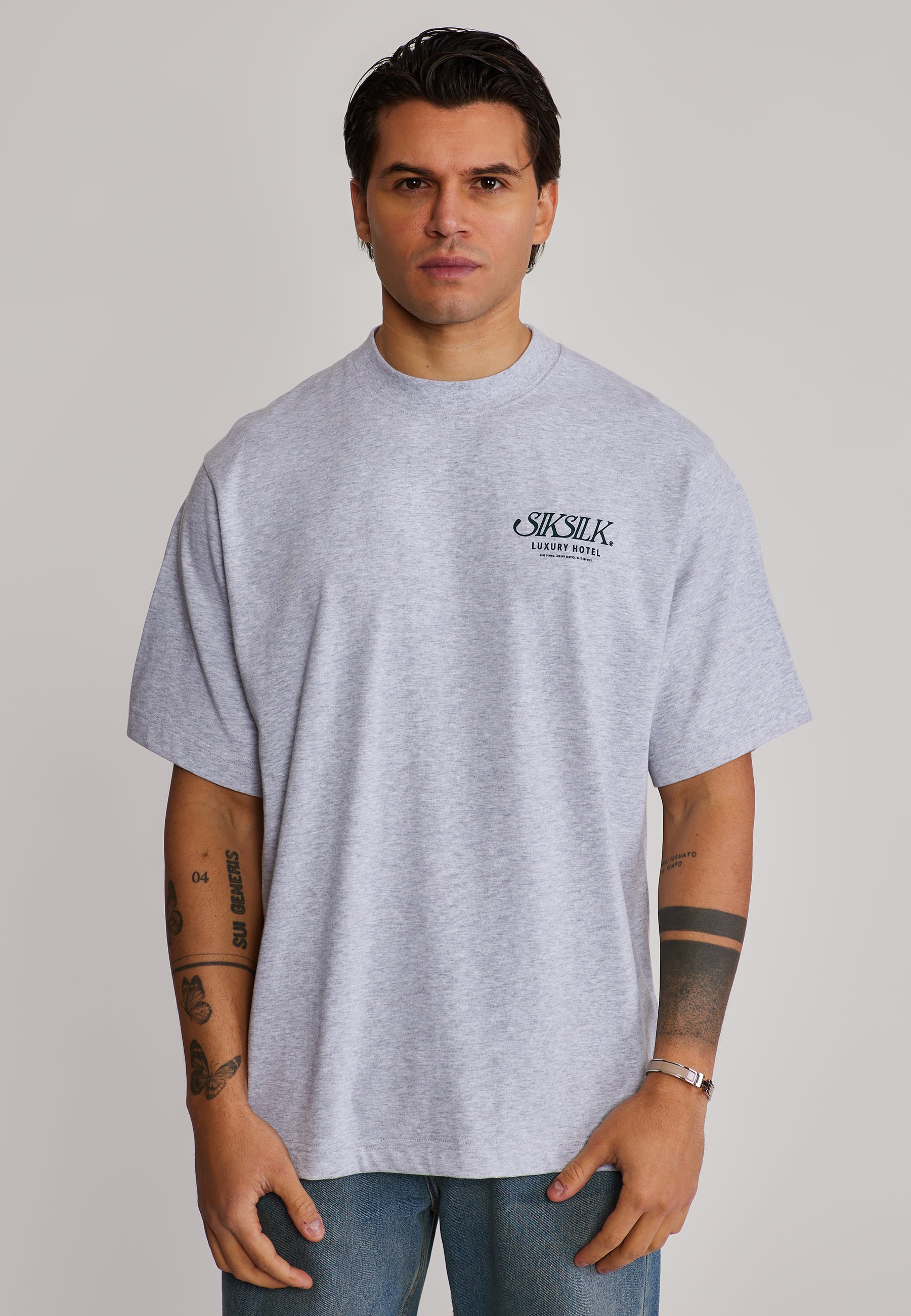 Graphic T-Shirt in Grey Marl T-Shirts SikSilk