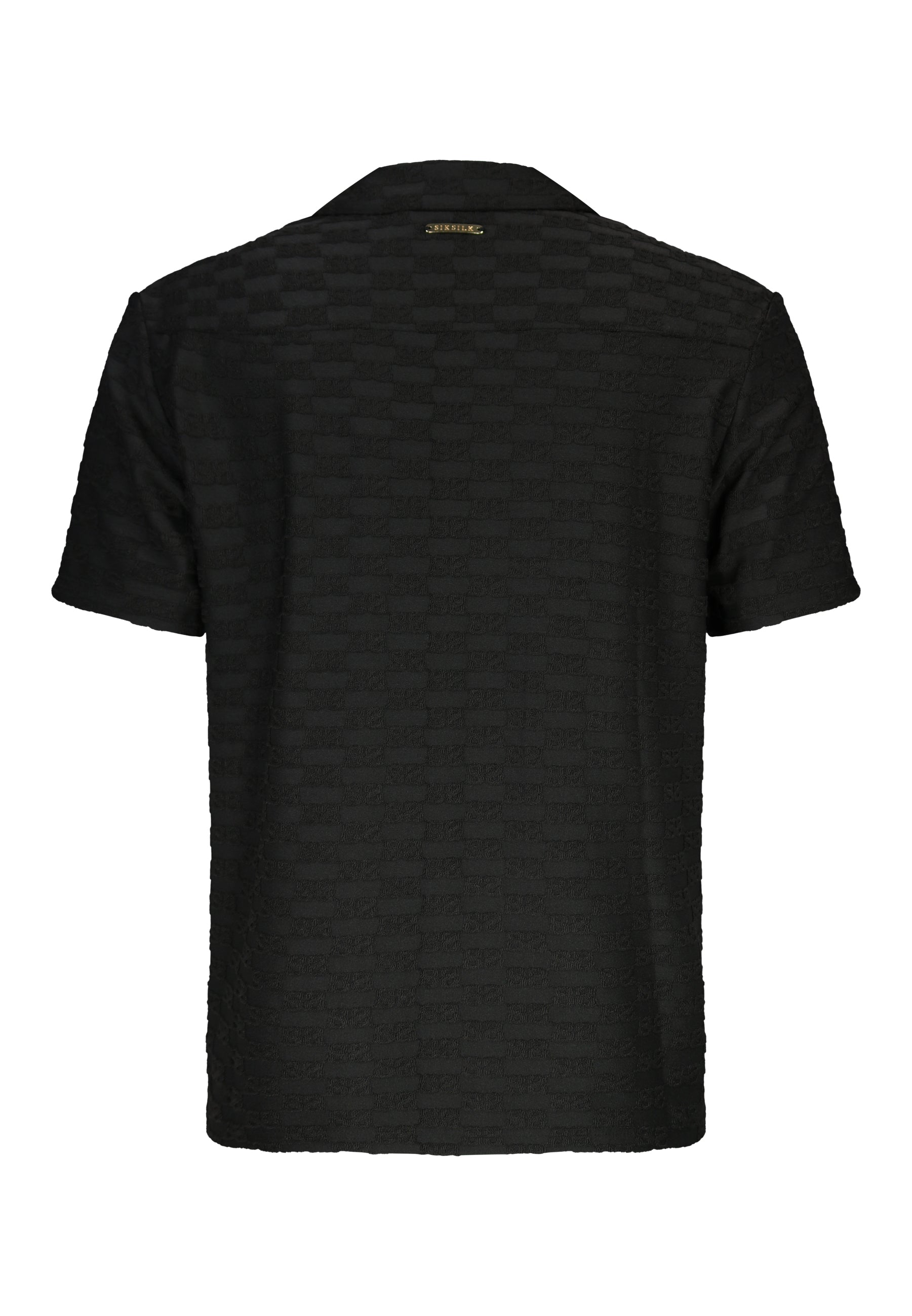 Towelling Shirt in Black Hemden SikSilk